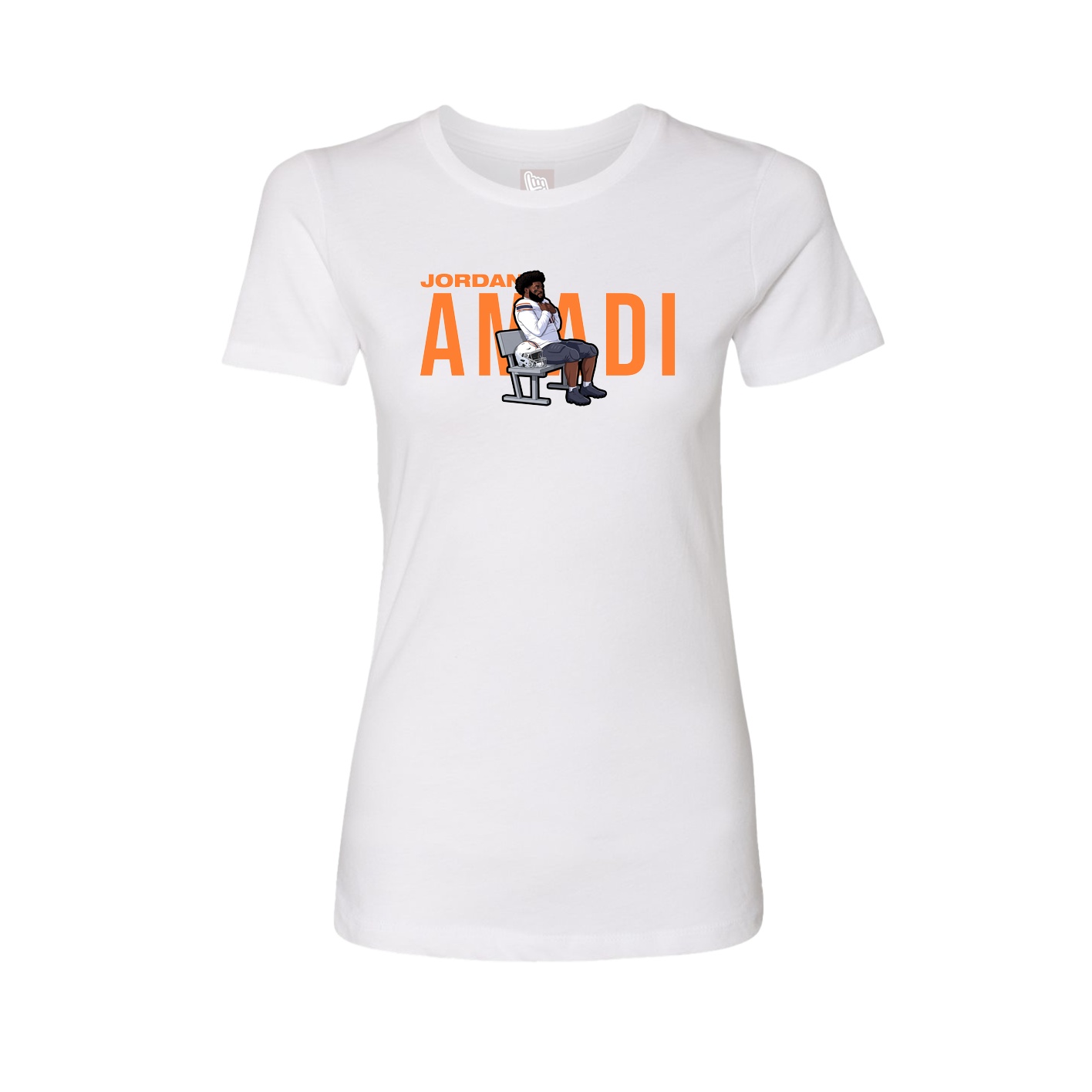 Fitted Women's Tee — Player Name in White