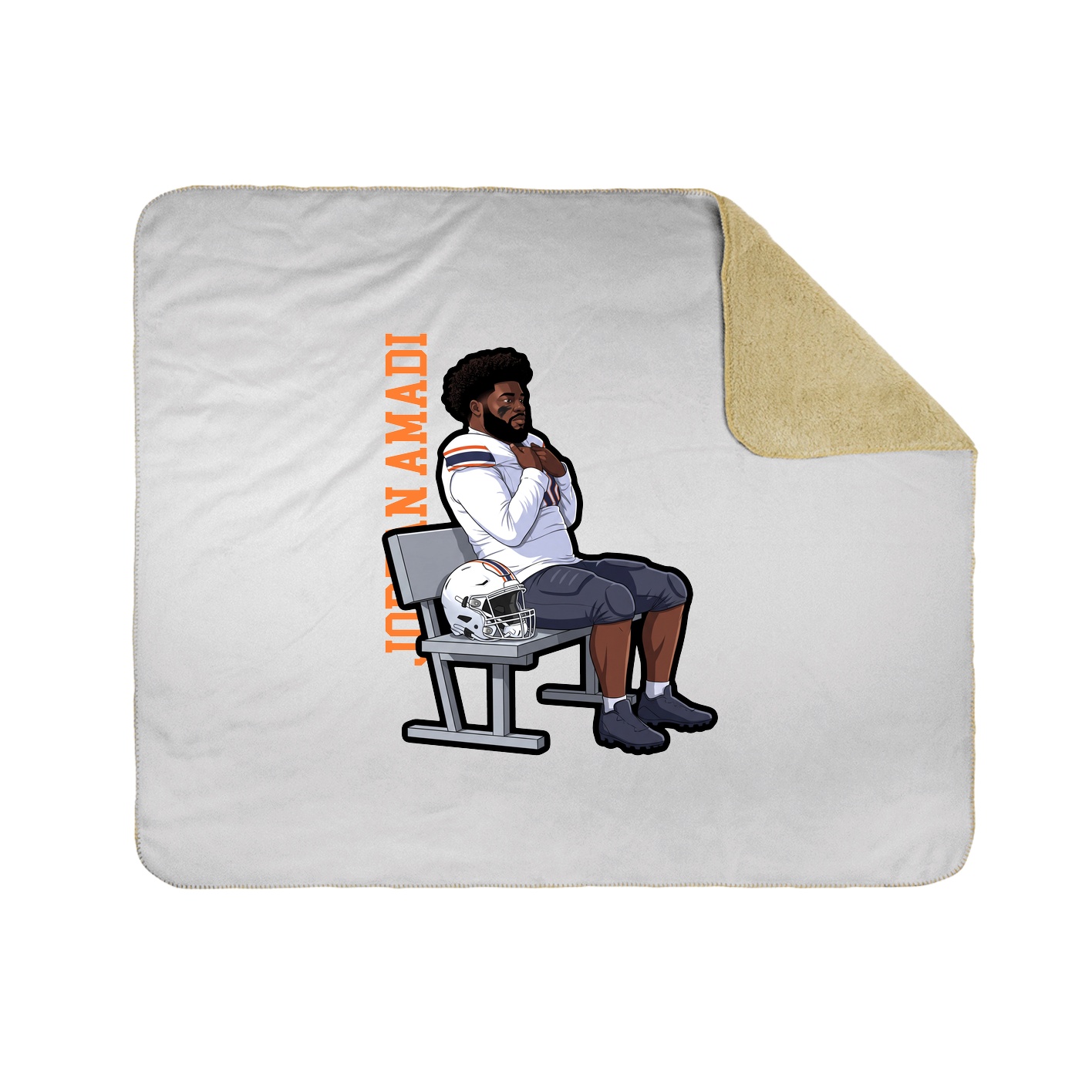 Throw Blanket — Name Vertical in White