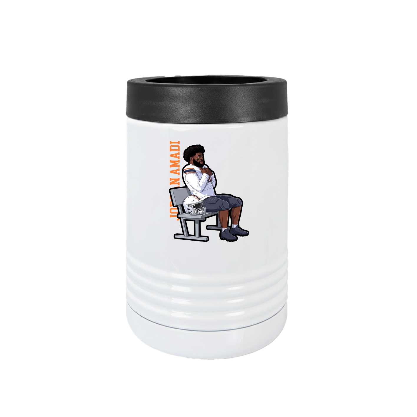Beverage Holder — Name Vertical in White