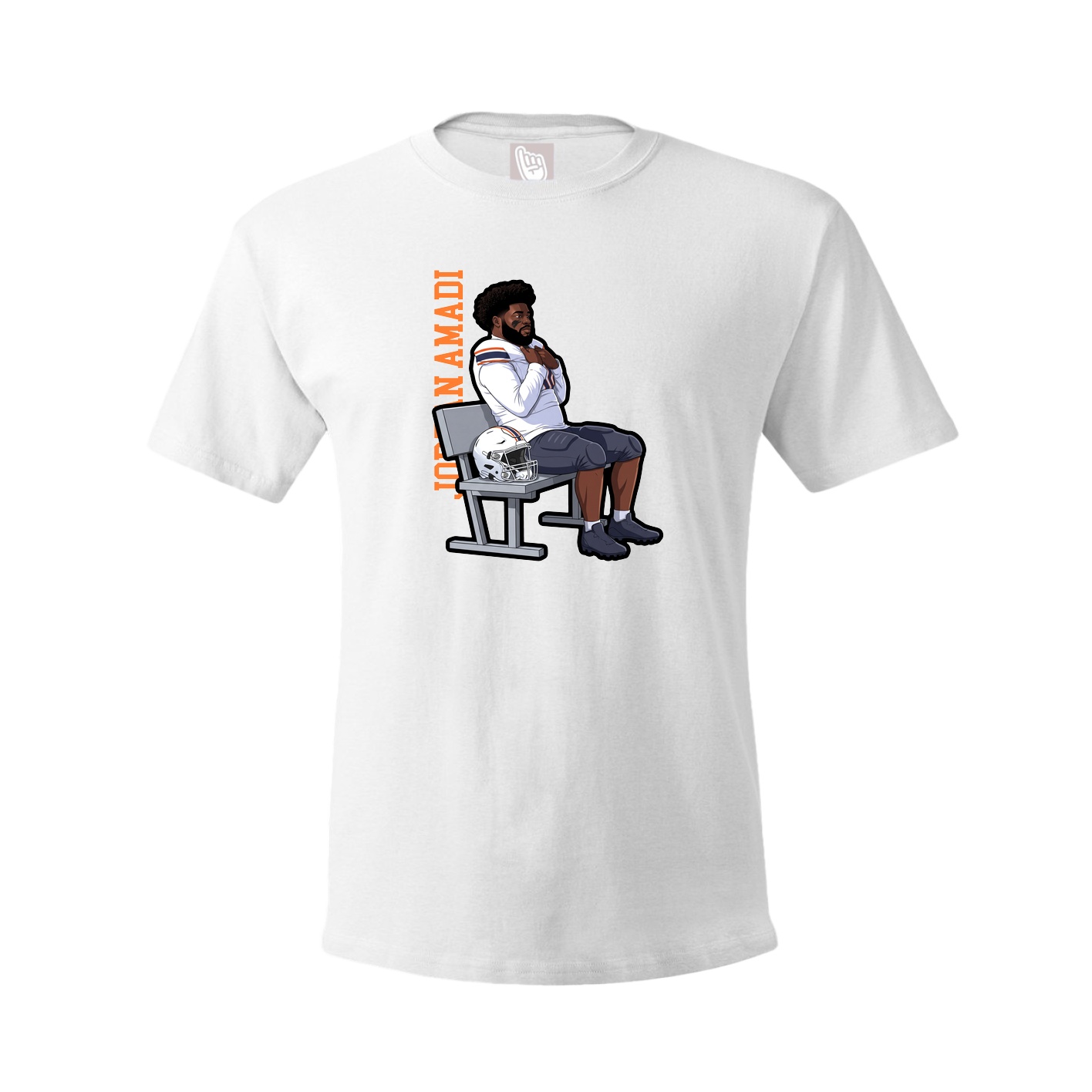 Youth Tee — Name Vertical in White