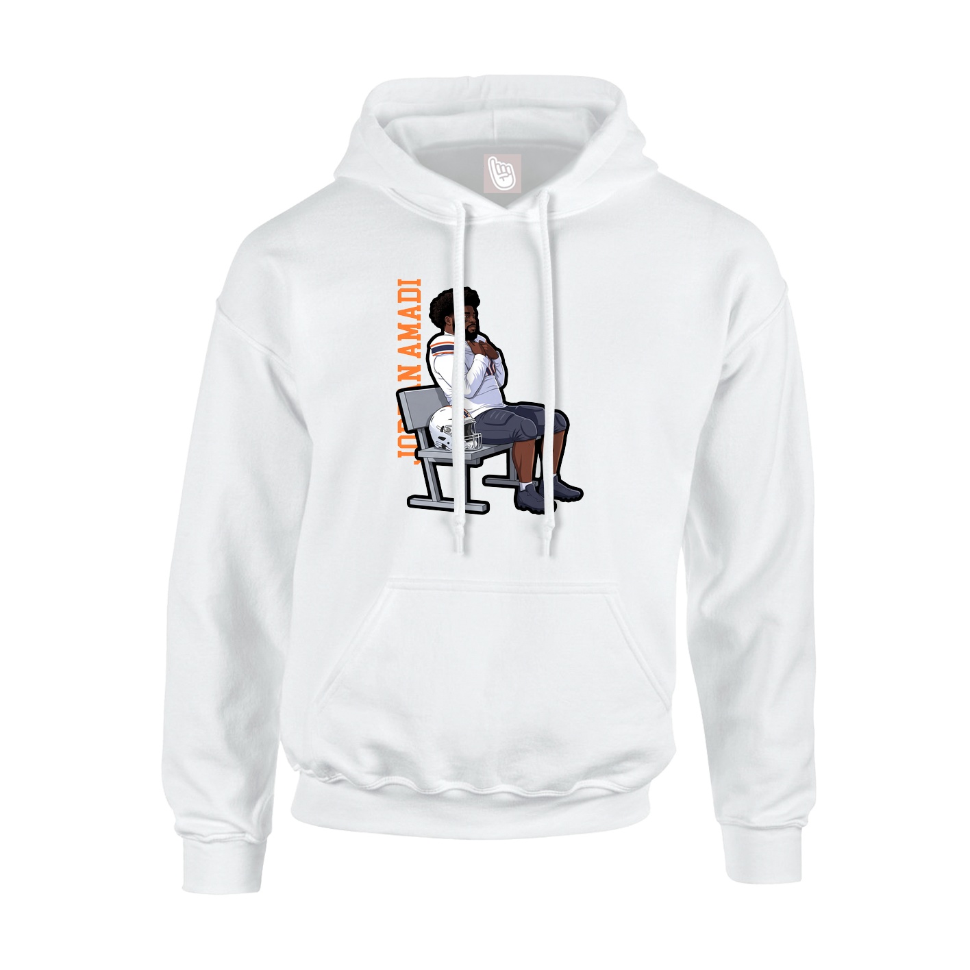 Hoodie — Name Vertical in White