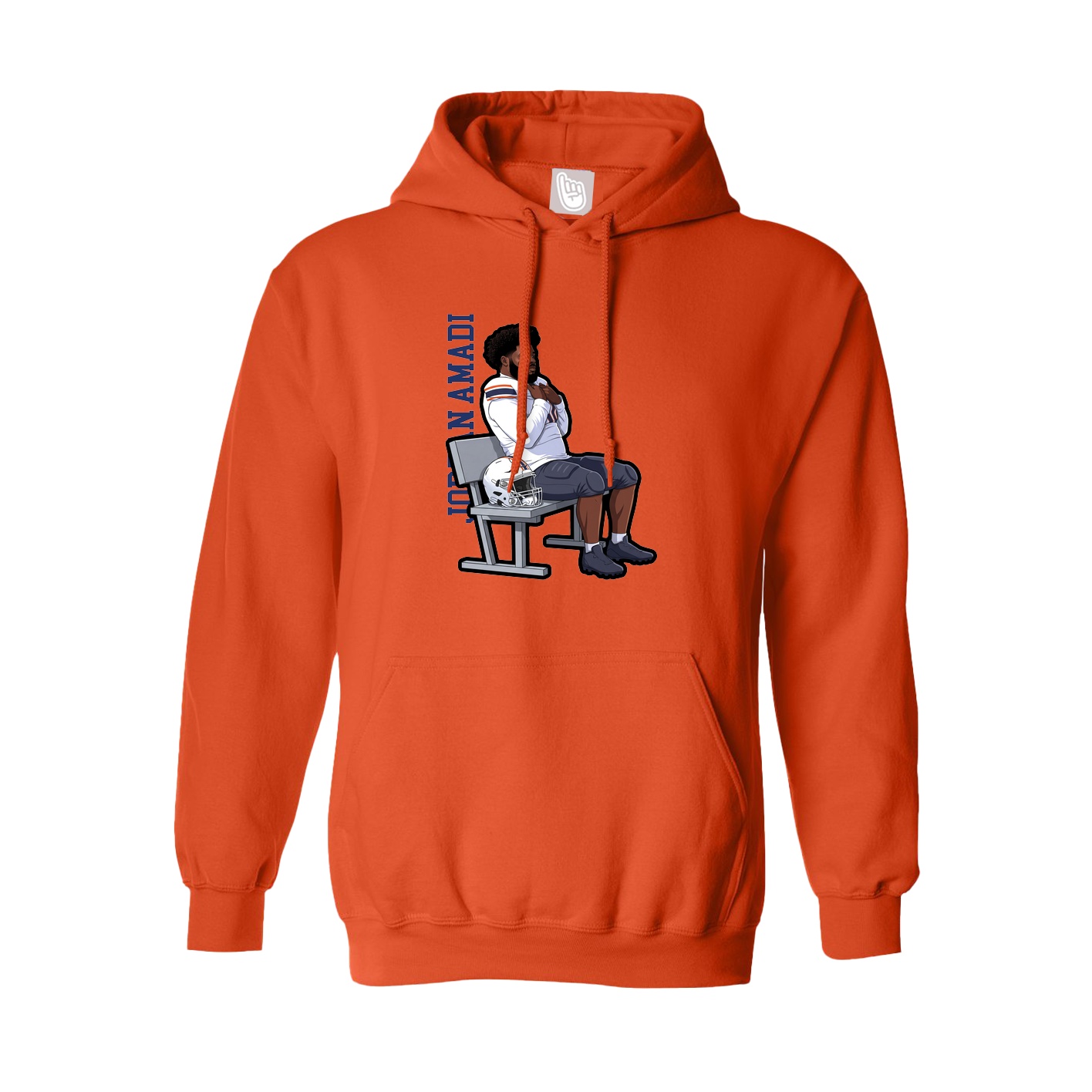 Youth Hoodie — Name Vertical in Orange