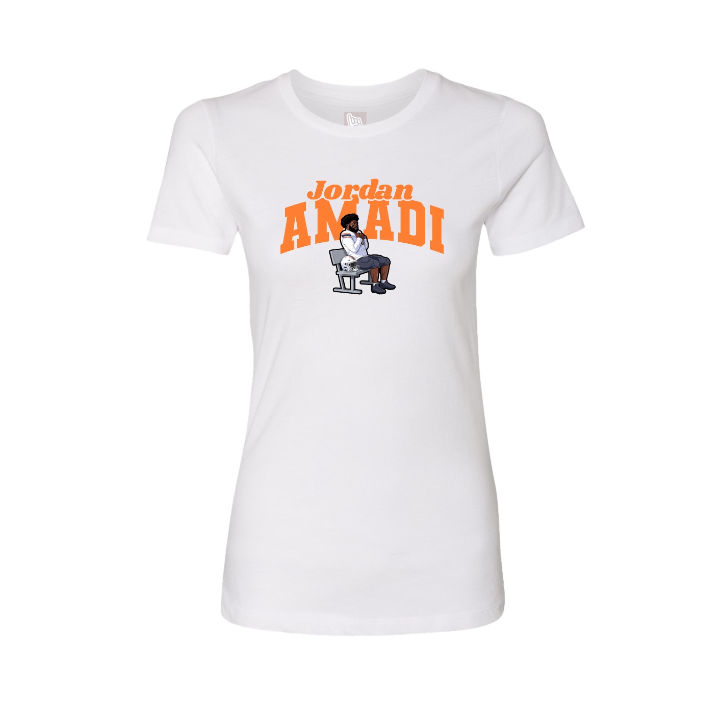 Fitted Women's Tee — Signature Arch in White