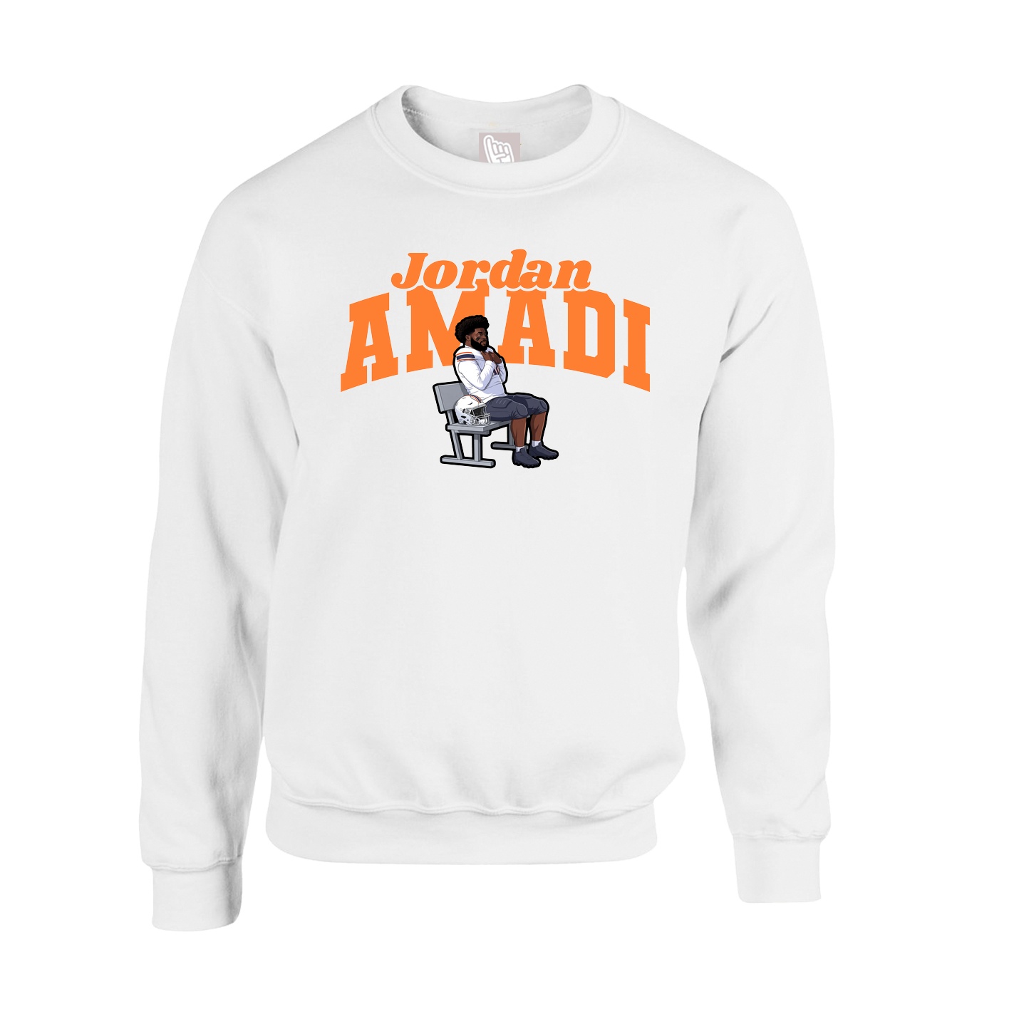 Fleece Crew — Signature Arch in White