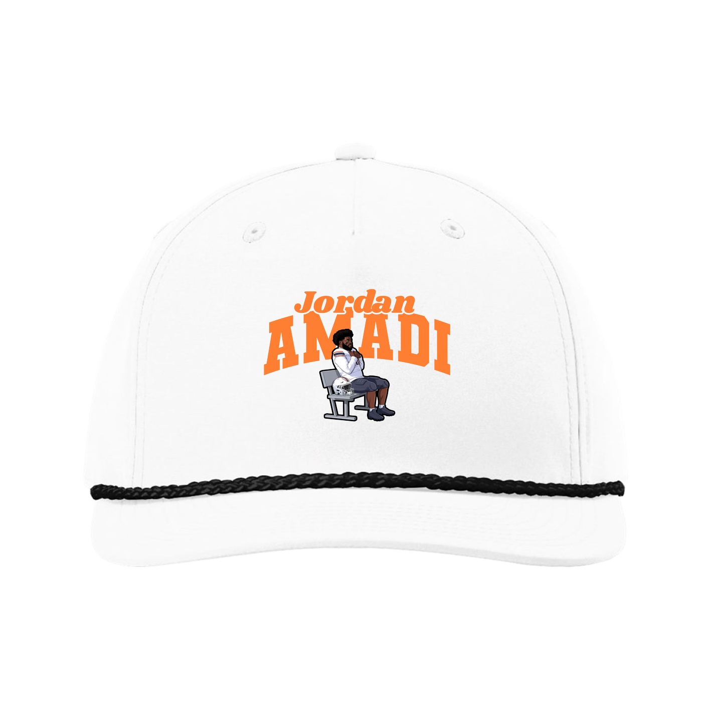 Five-Panel Classic Rope Cap — Signature Arch in White