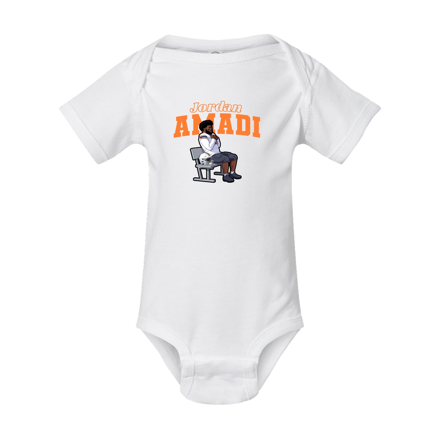 Baby Onesie — Name Arch in White