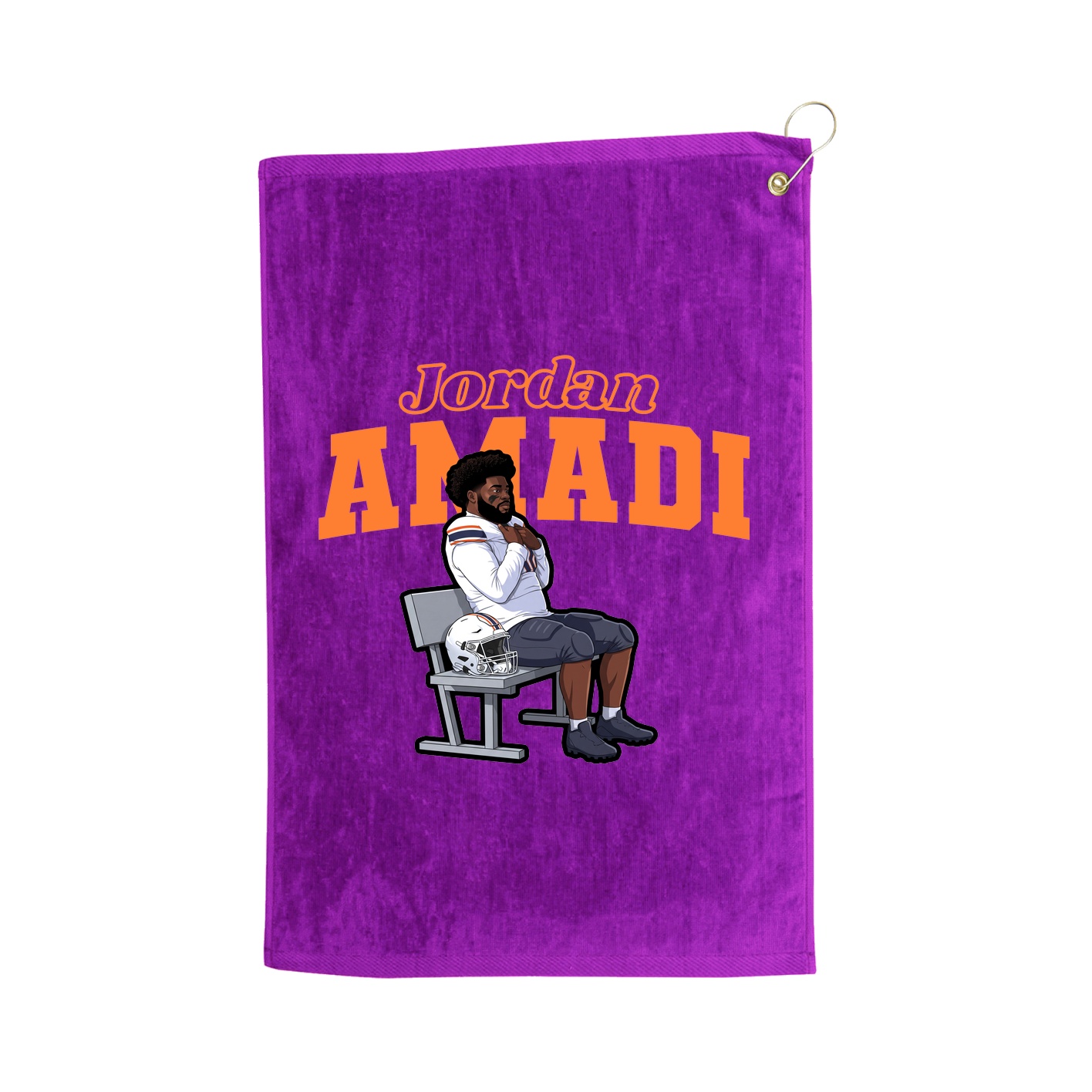 Golf Towel — Name Arch in Purple