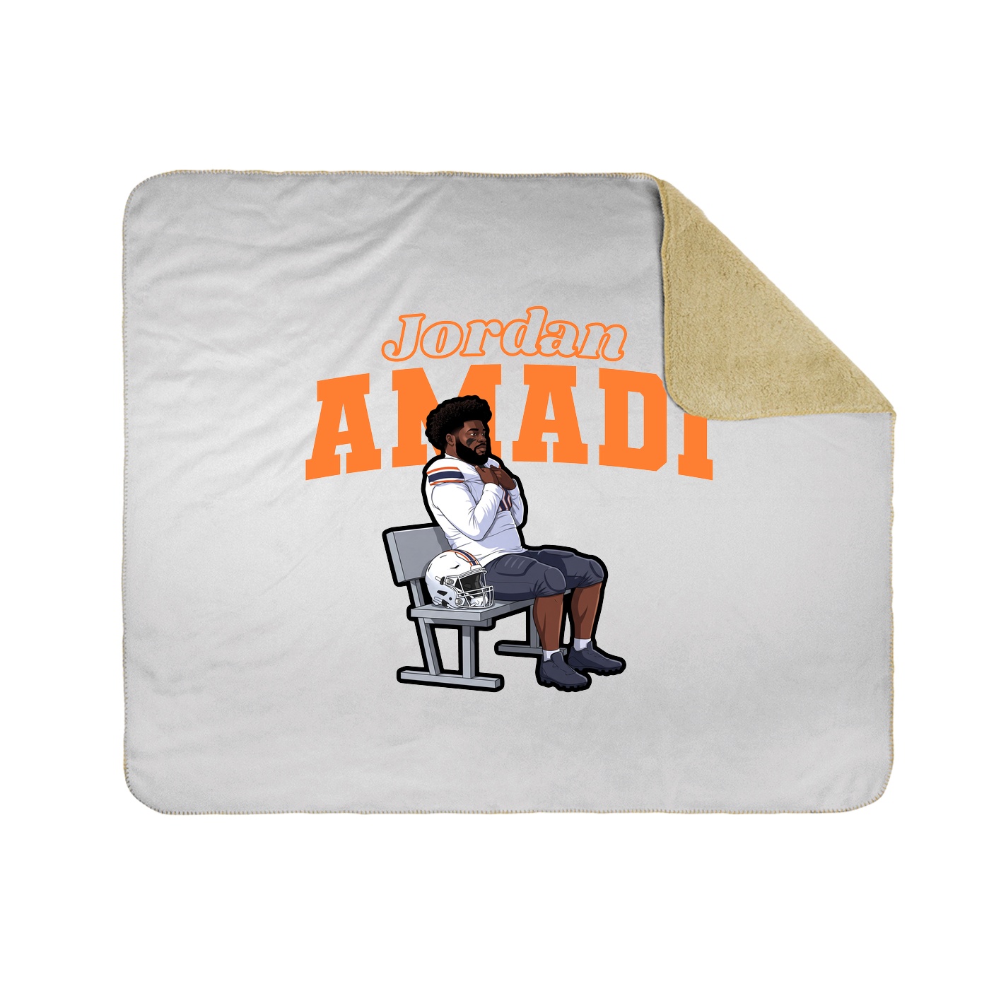 Throw Blanket — Name Arch in White