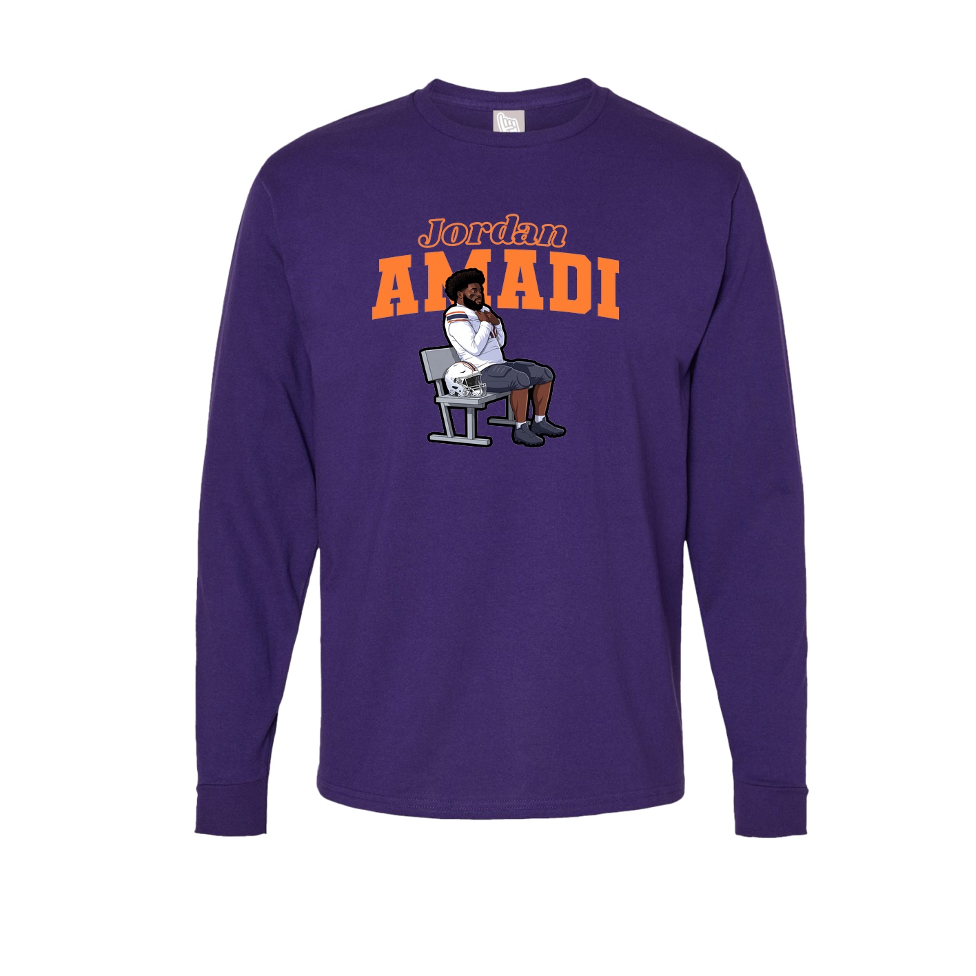Long Sleeve Tee — Name Arch in Purple