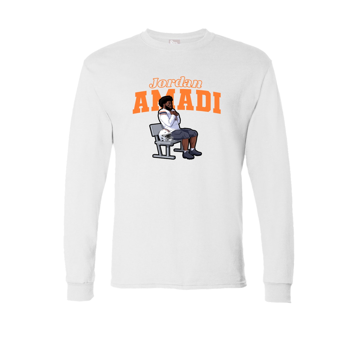 Long Sleeve Tee — Name Arch in White