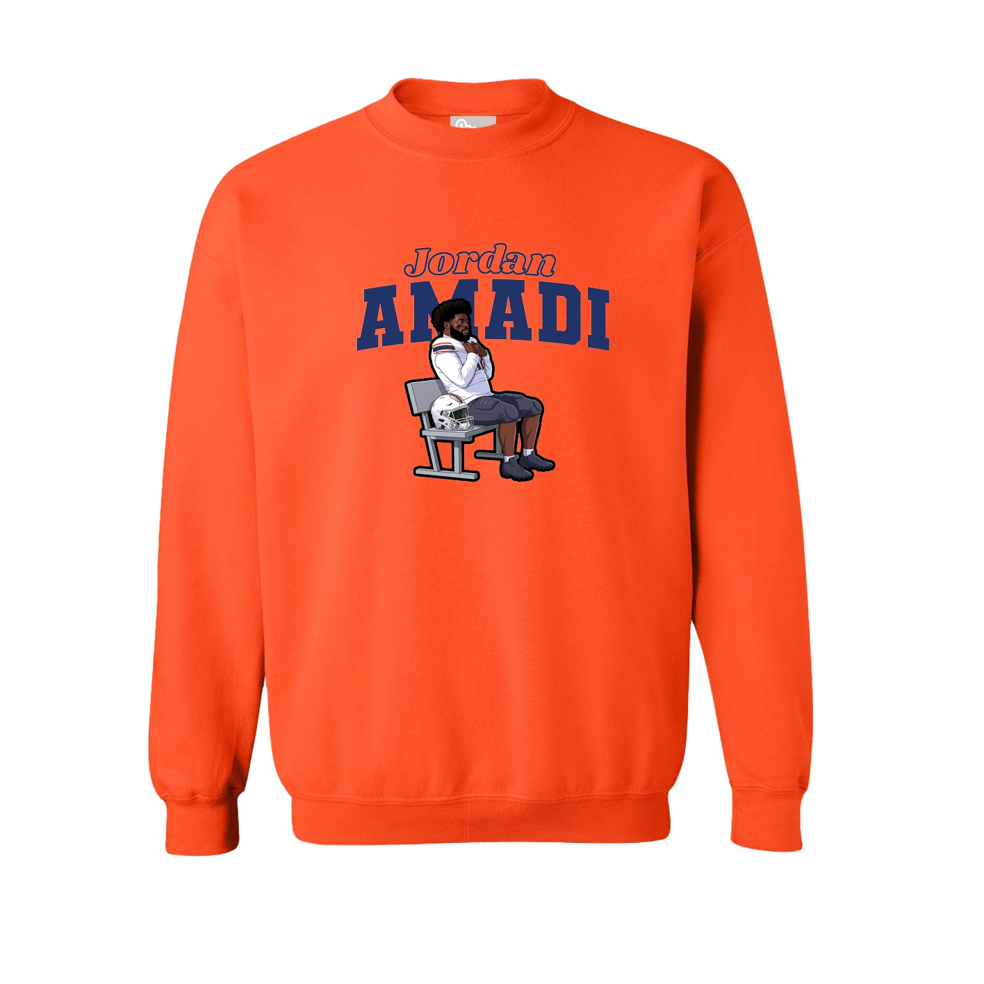 Fleece Crew — Name Arch in Orange