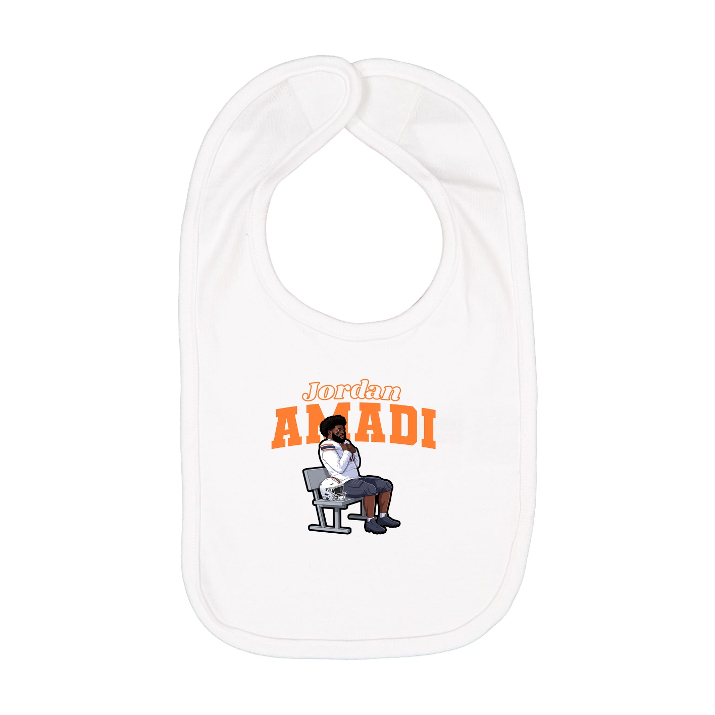 Infant Bib — Name Arch in White