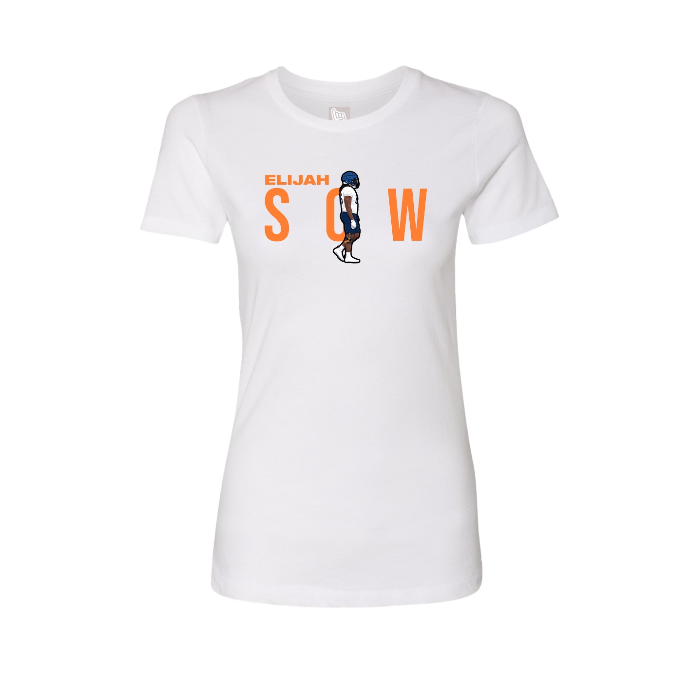 Fitted Women's Tee — Player Name in White
