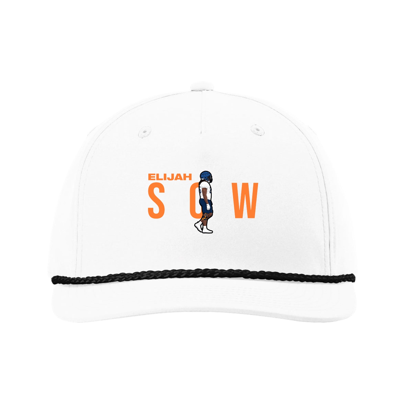 Five-Panel Classic Rope Cap — Player Name in White