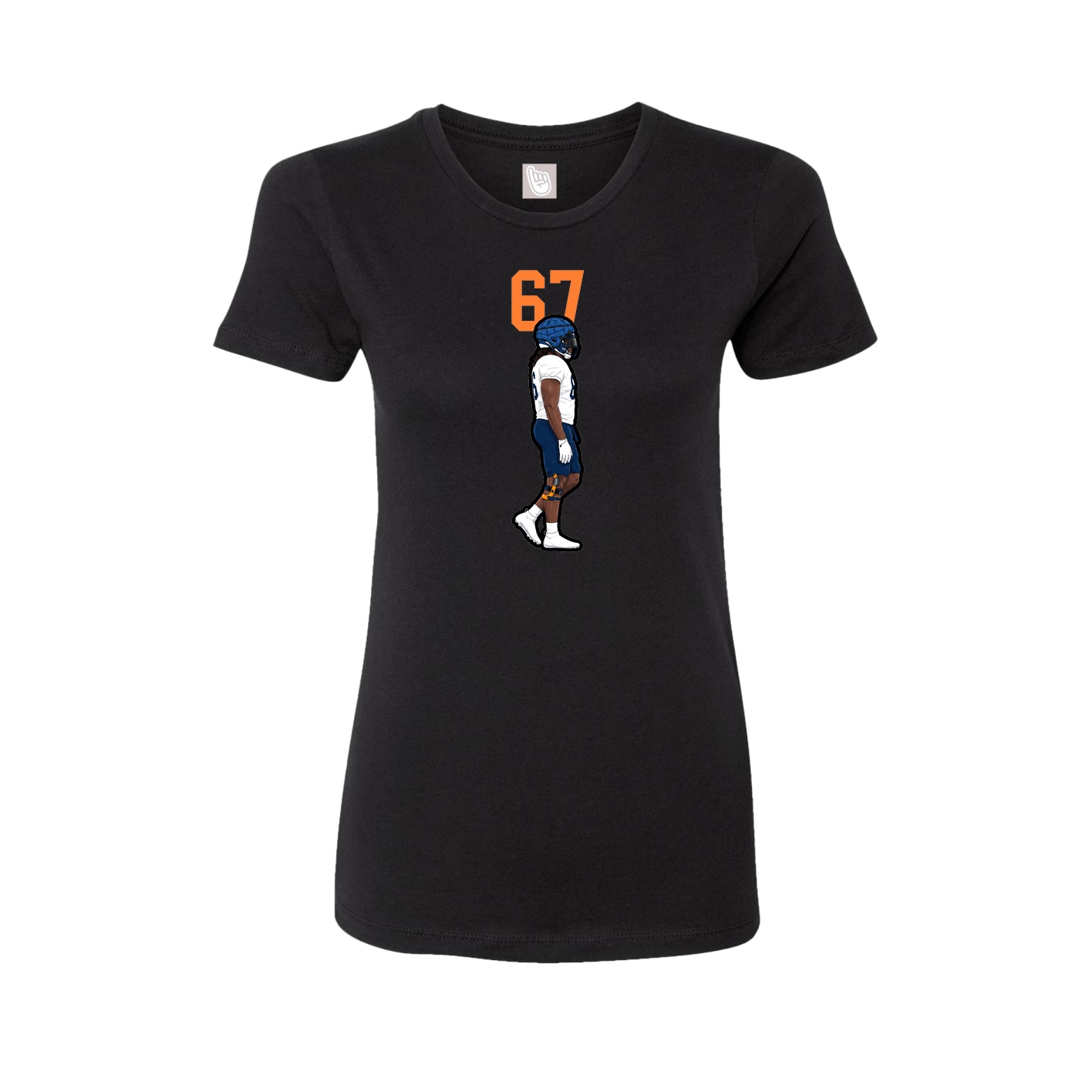 Fitted Women's Tee — Number Top in Black