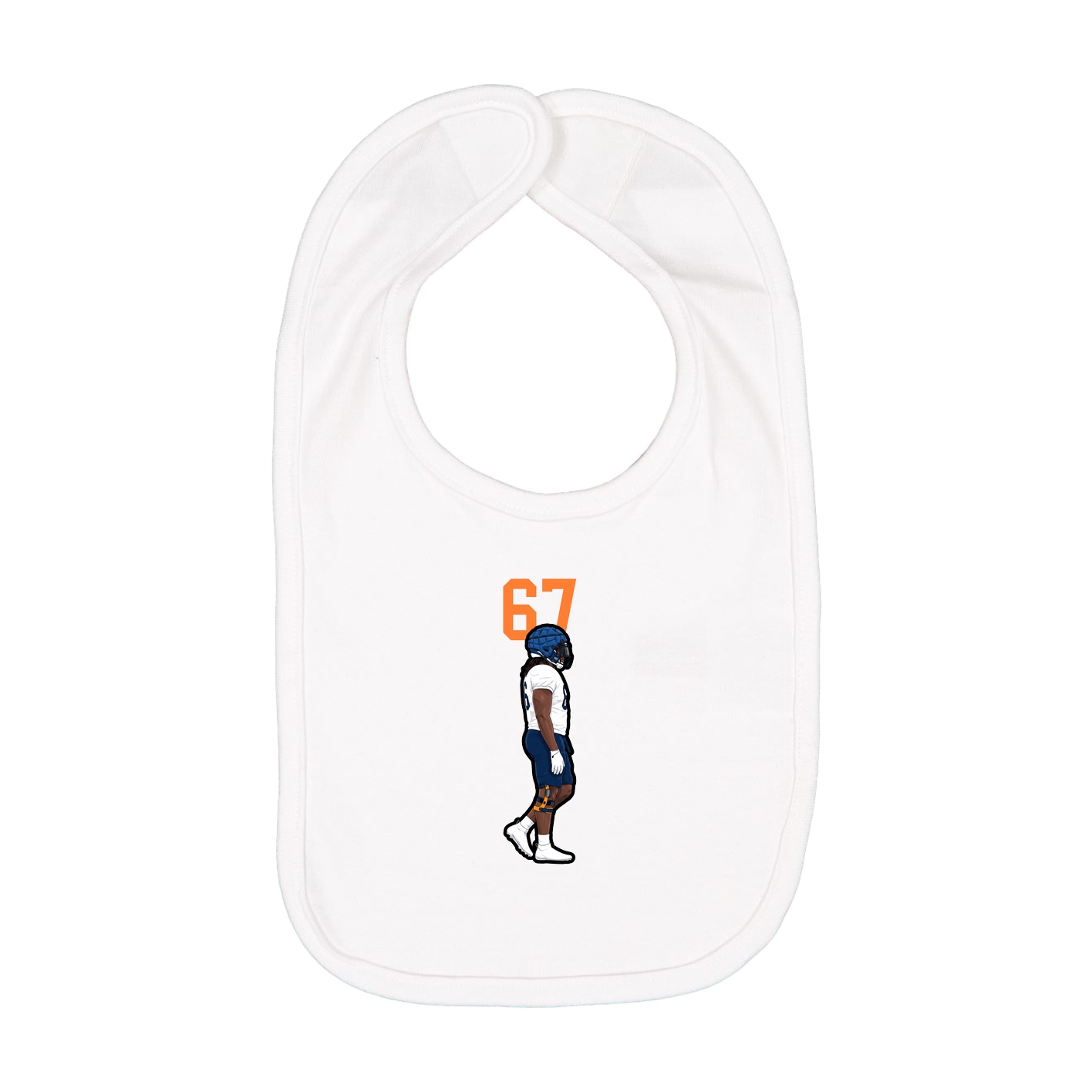 Infant Bib — Number Top in White