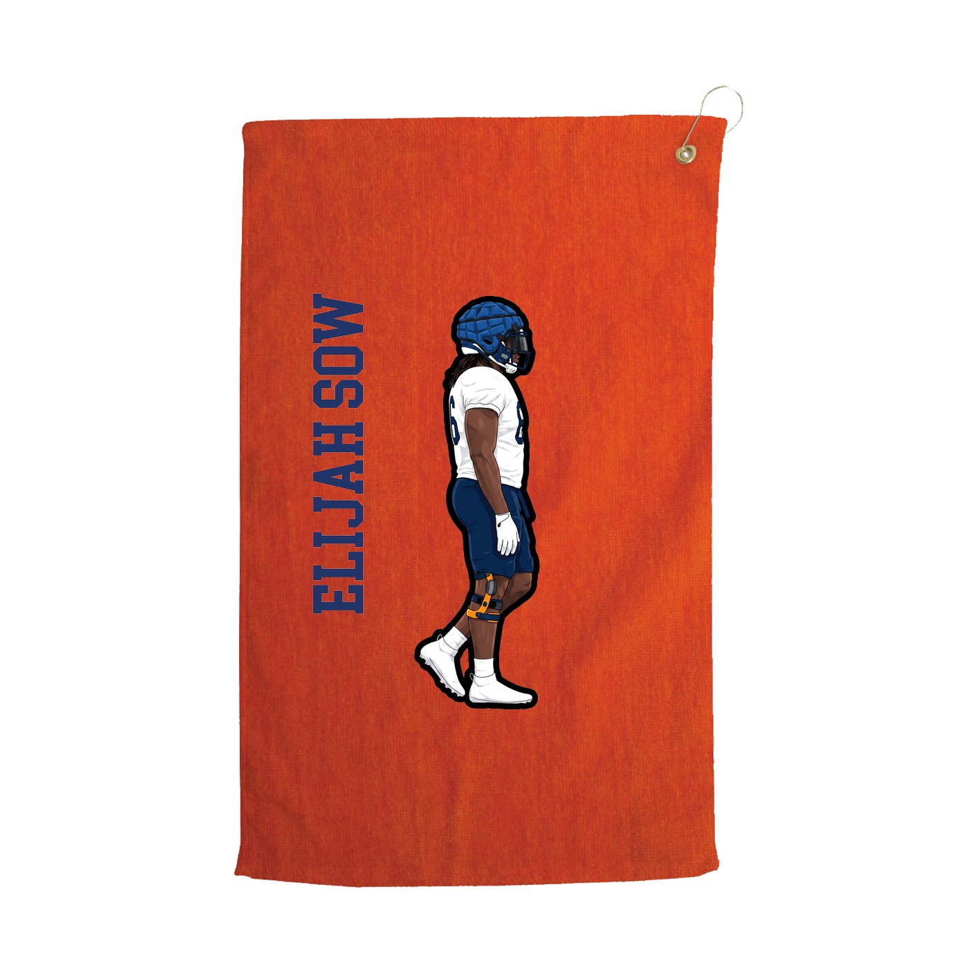 Golf Towel — Name Vertical in Orange