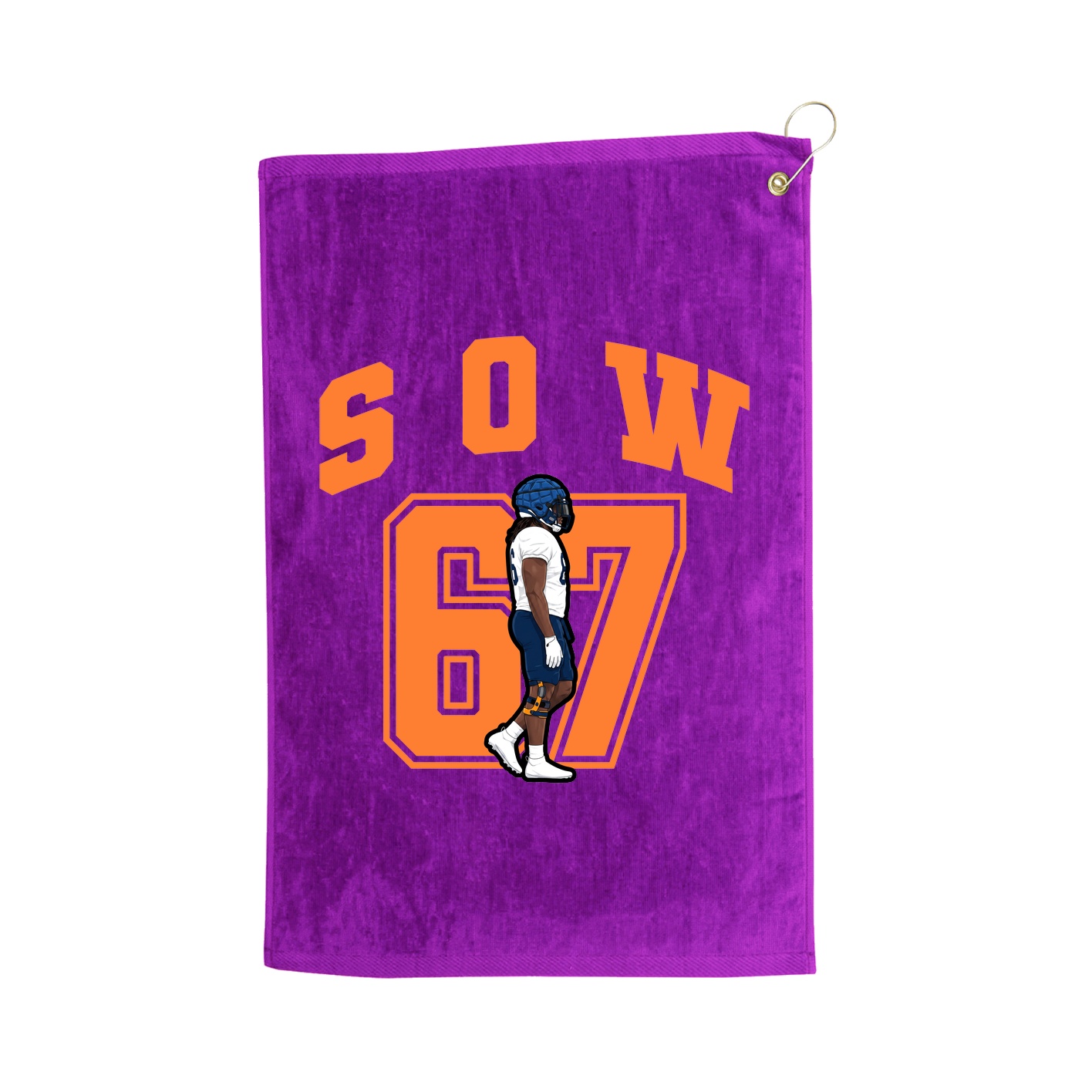 Golf Towel — Number in Purple