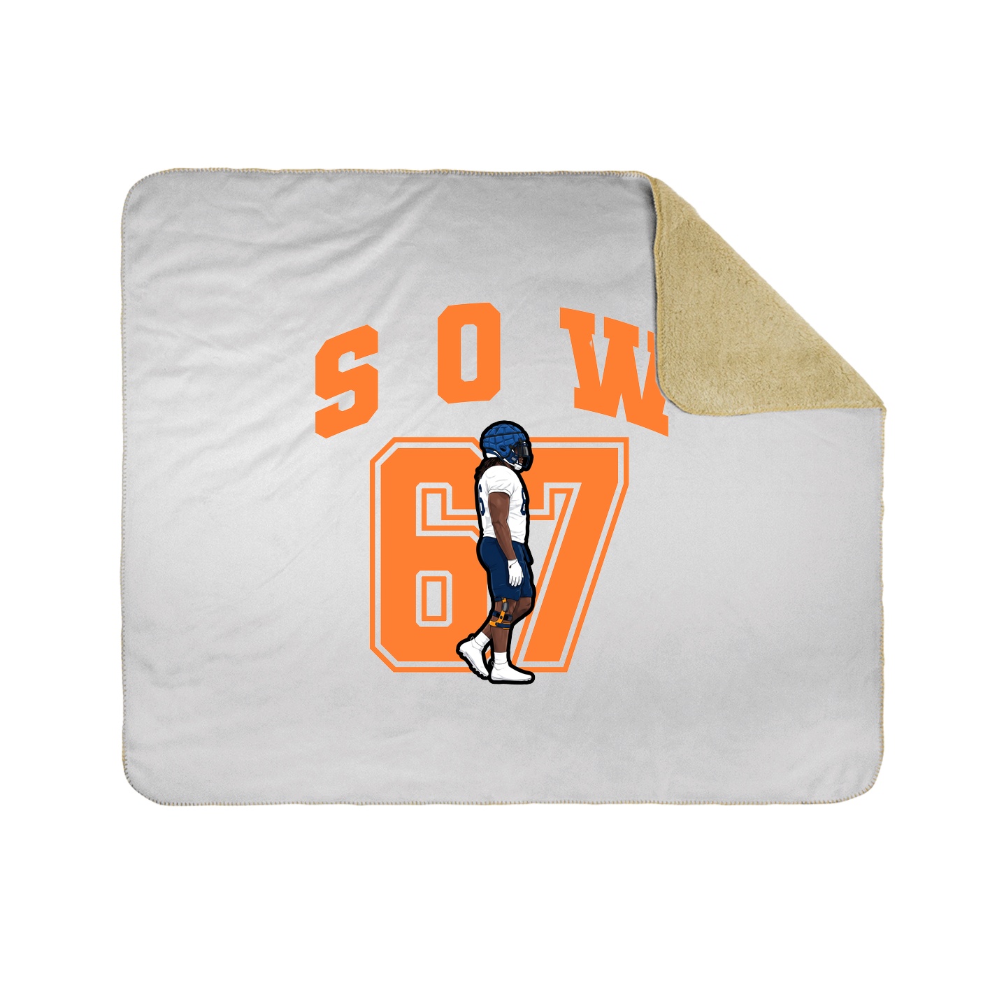 Throw Blanket — Number in White