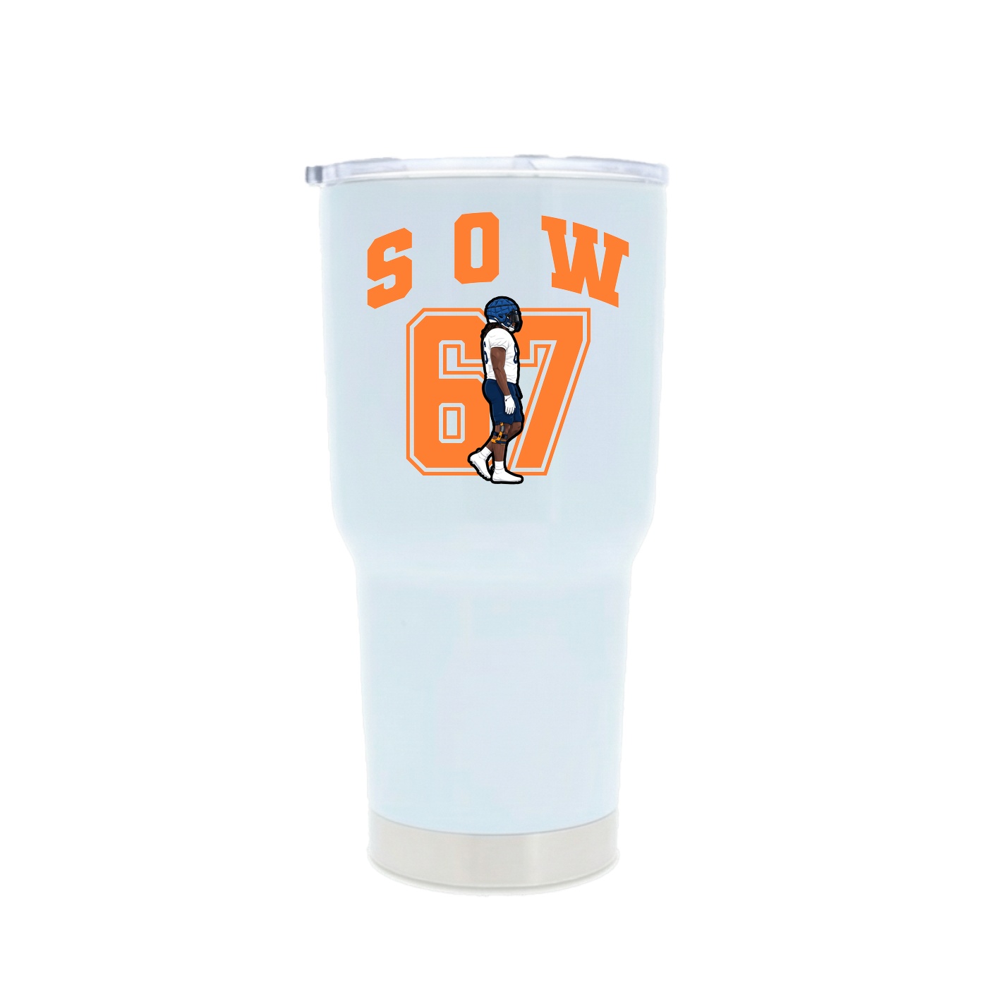 30oz Stainless Steel Tumbler — Number in White