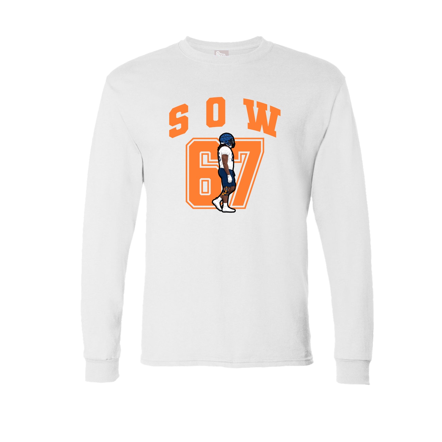 Long Sleeve Tee — Number in White