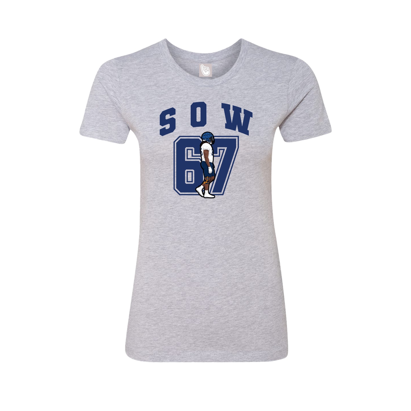 Fitted Women's Tee — Number in Grey