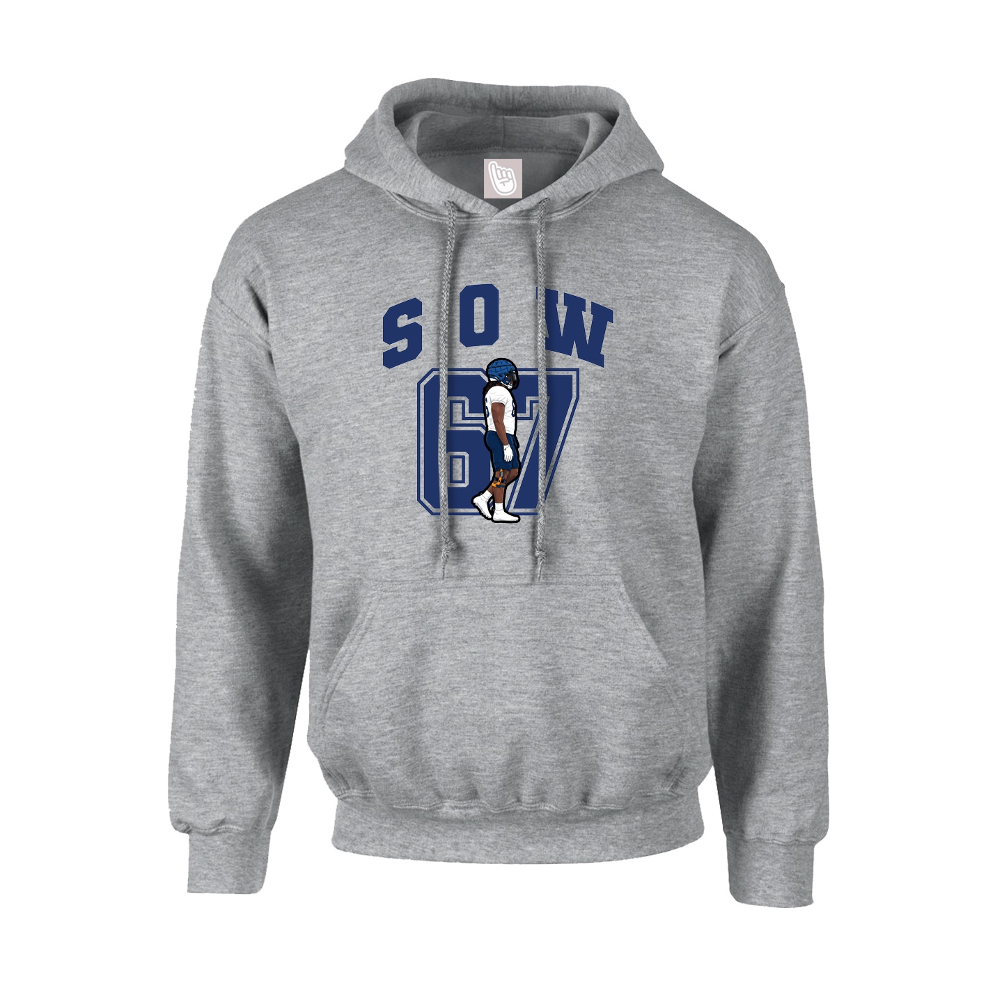 Hoodie — Number in Grey