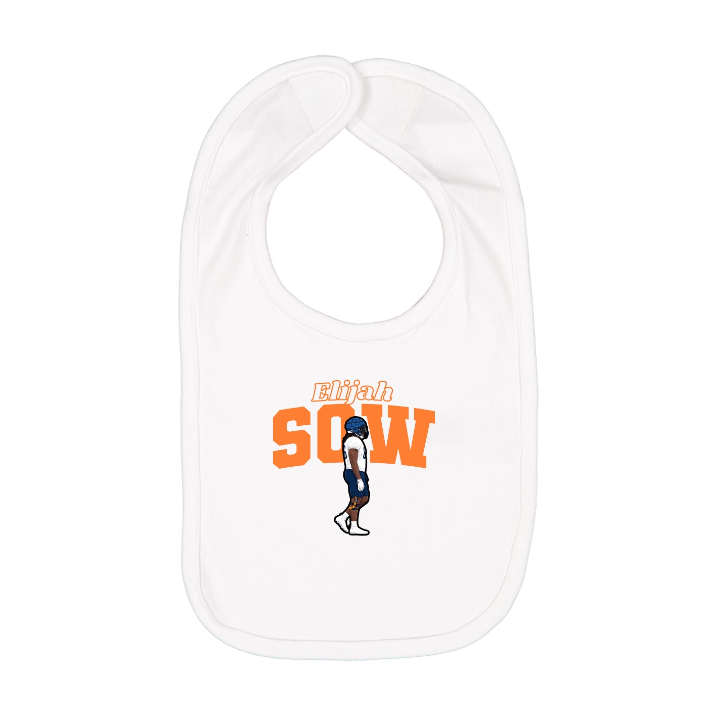 Infant Bib — Name Arch in White