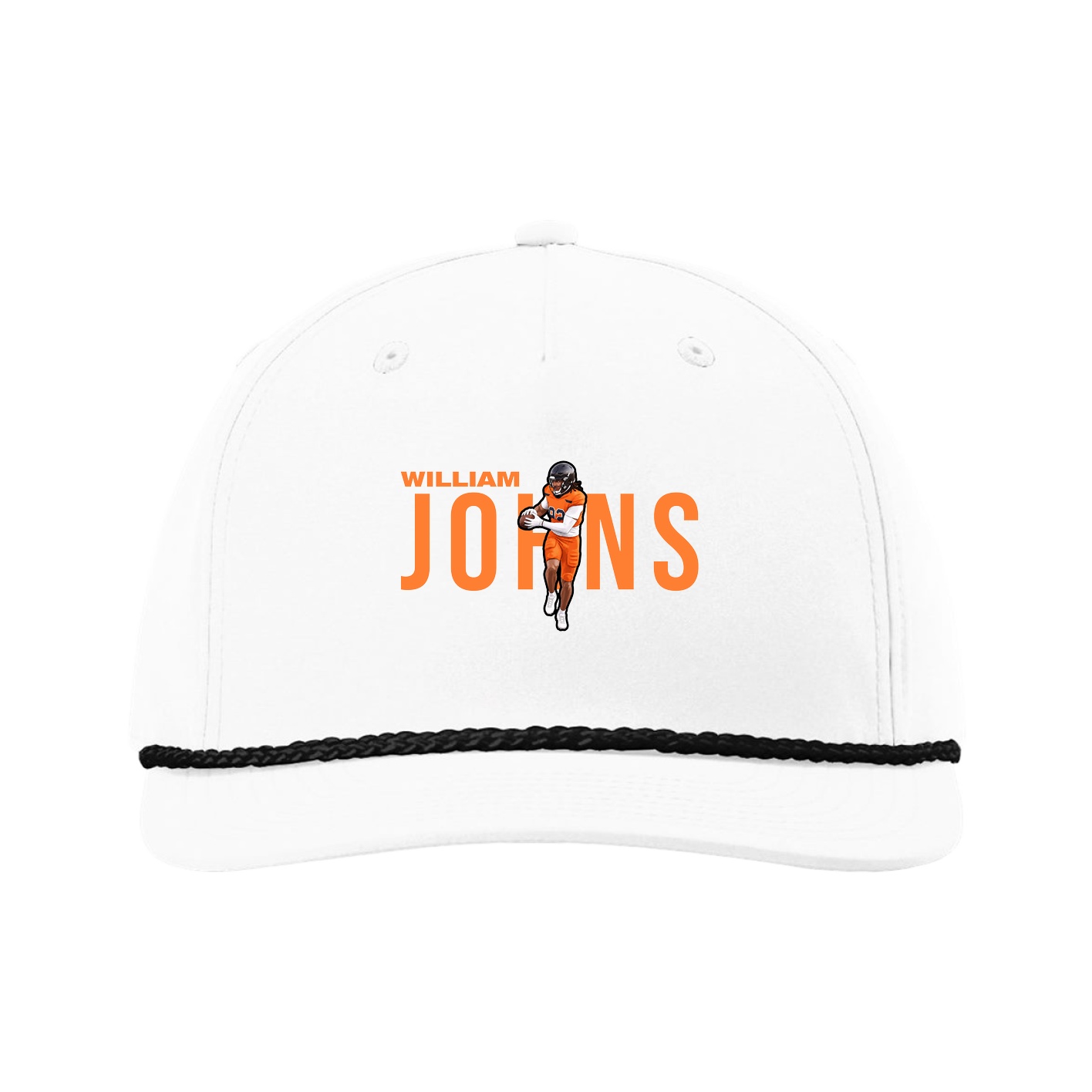 Five-Panel Classic Rope Cap — Player Name in White