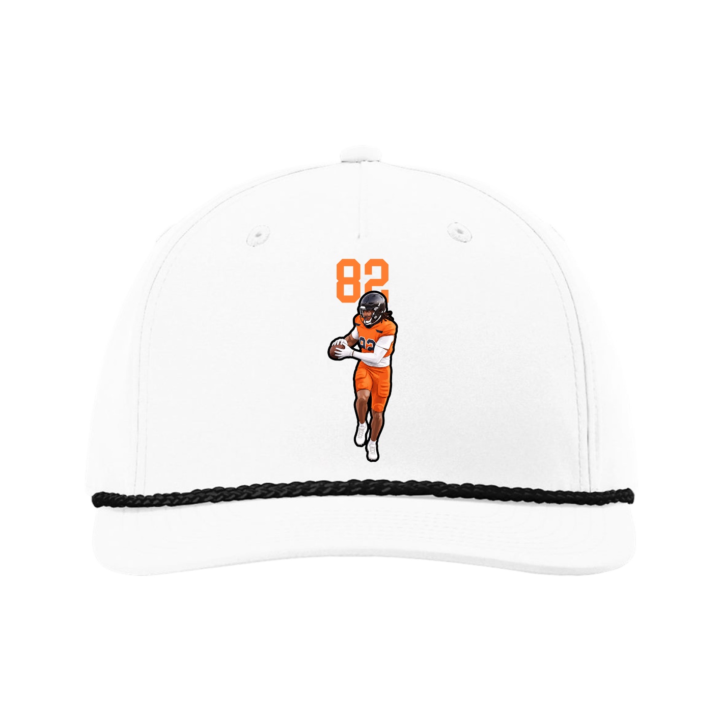 Five-Panel Classic Rope Cap — Number Top in White
