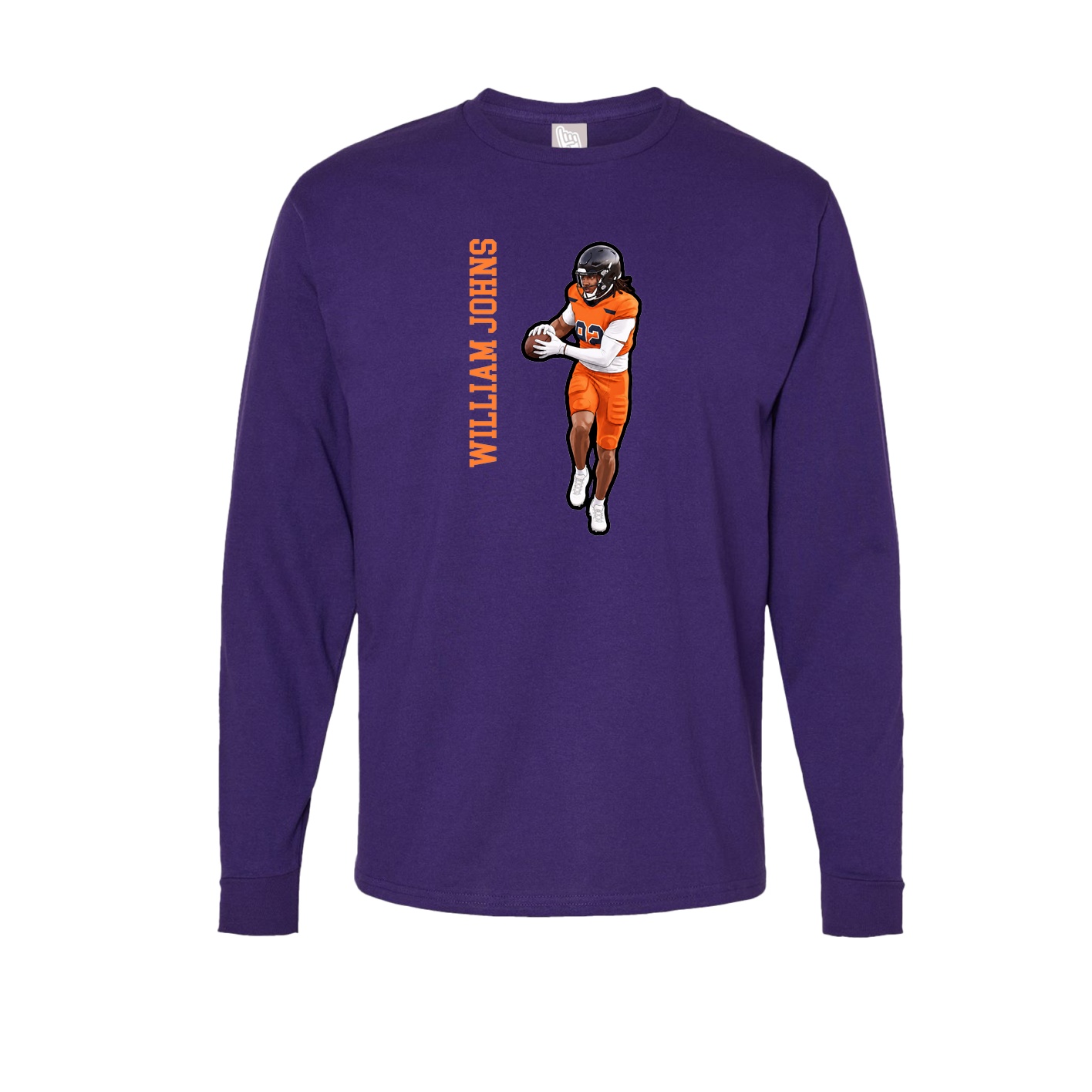 Long Sleeve Tee — Name Vertical in Purple