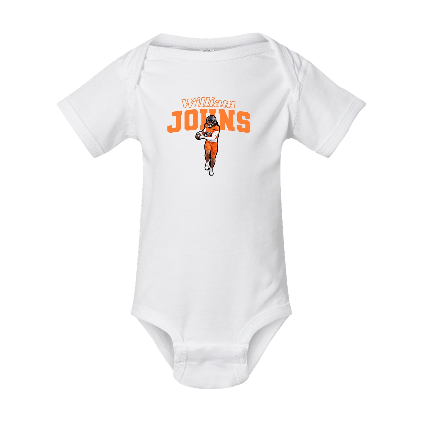 Baby Onesie — Name Arch in White
