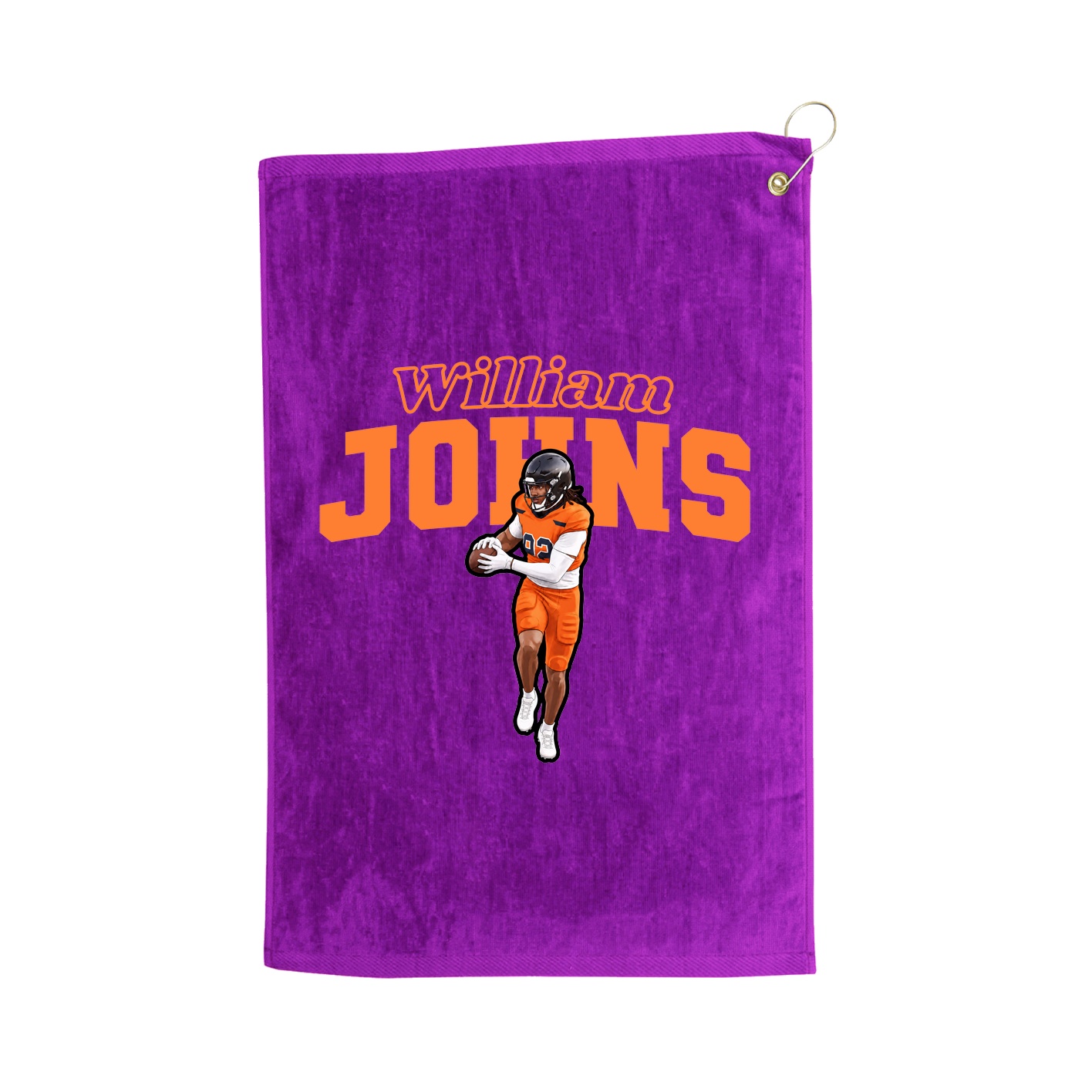 Golf Towel — Name Arch in Purple