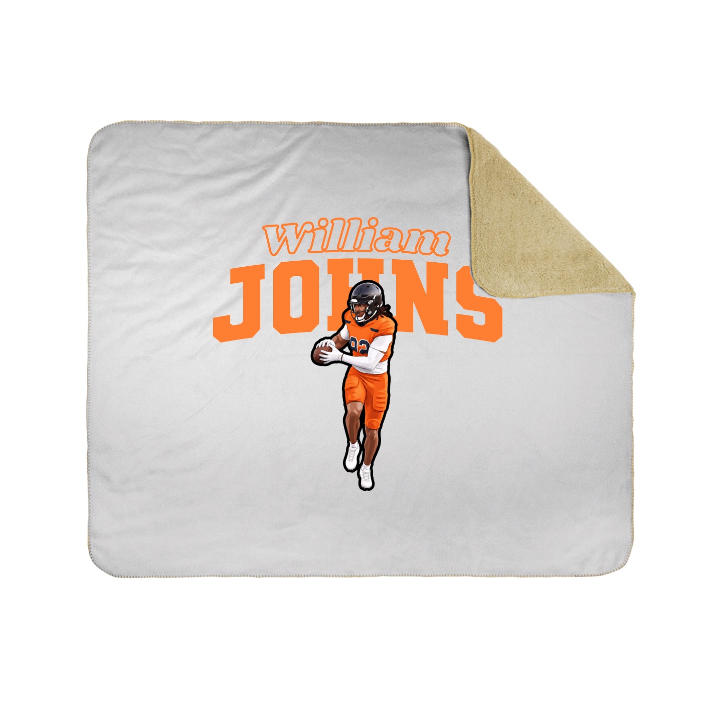 Throw Blanket — Name Arch in White