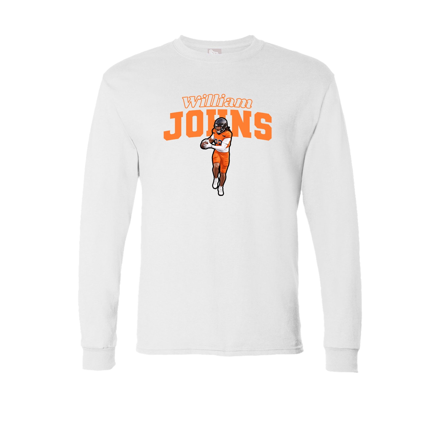 Long Sleeve Tee — Name Arch in White