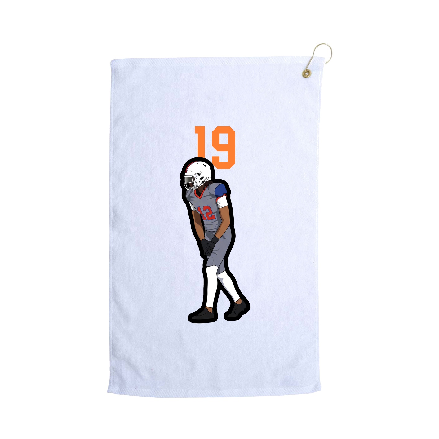 Golf Towel — Number Top in White