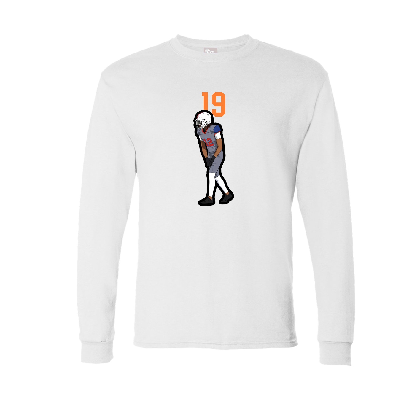 Long Sleeve Tee — Number Top in White