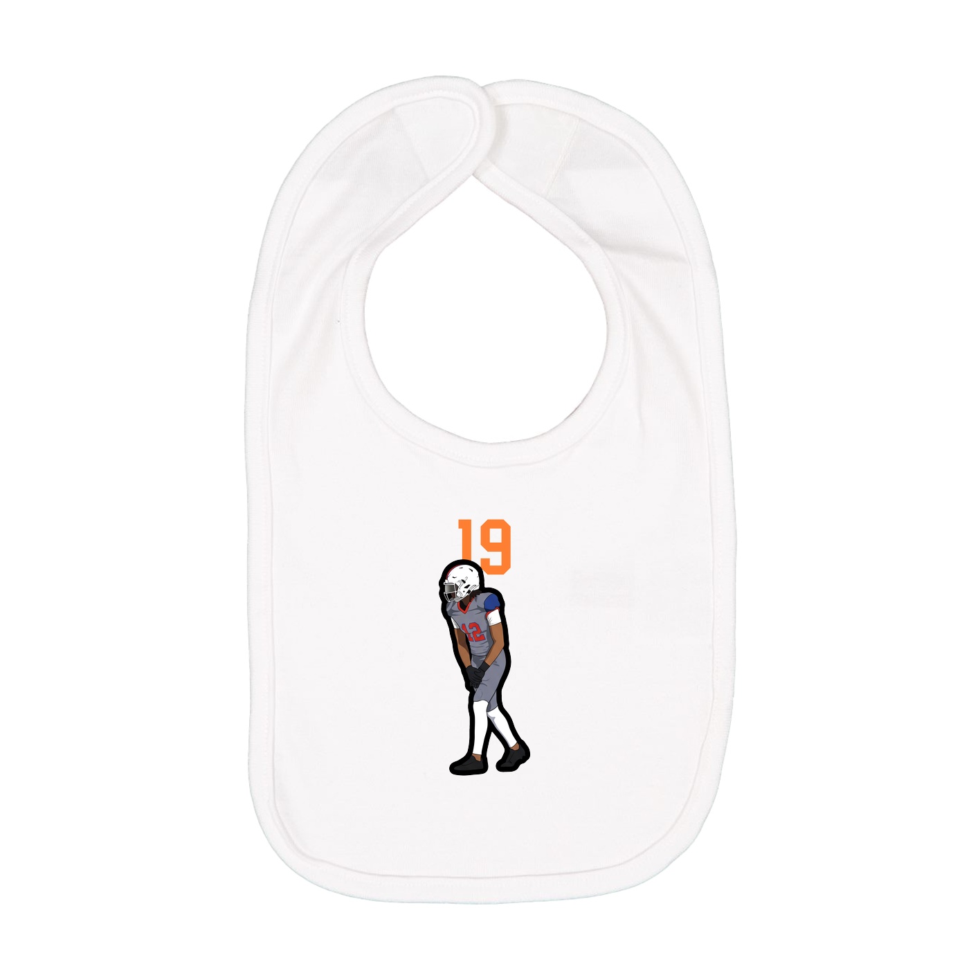 Infant Bib — Number Top in White