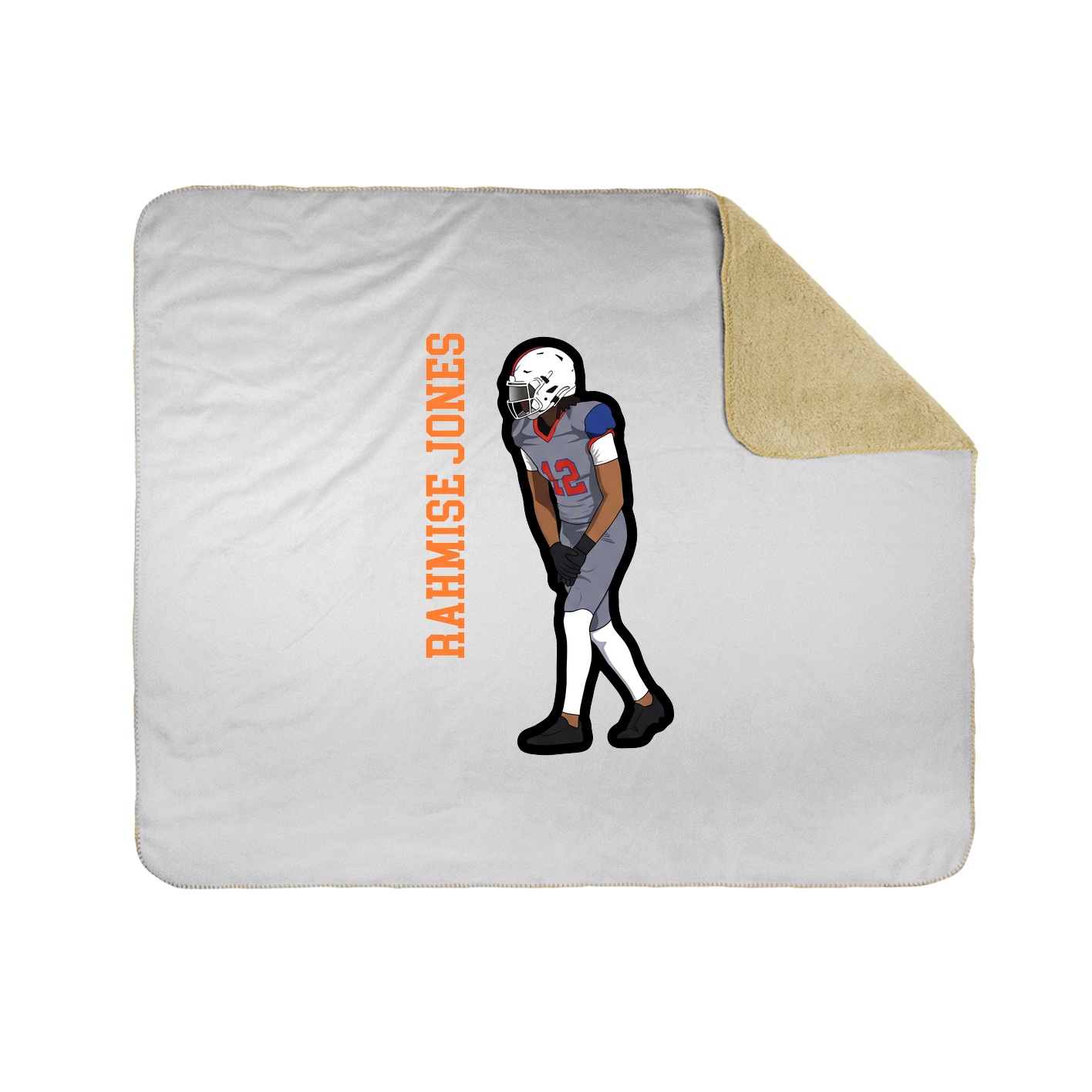 Throw Blanket — Name Vertical in White