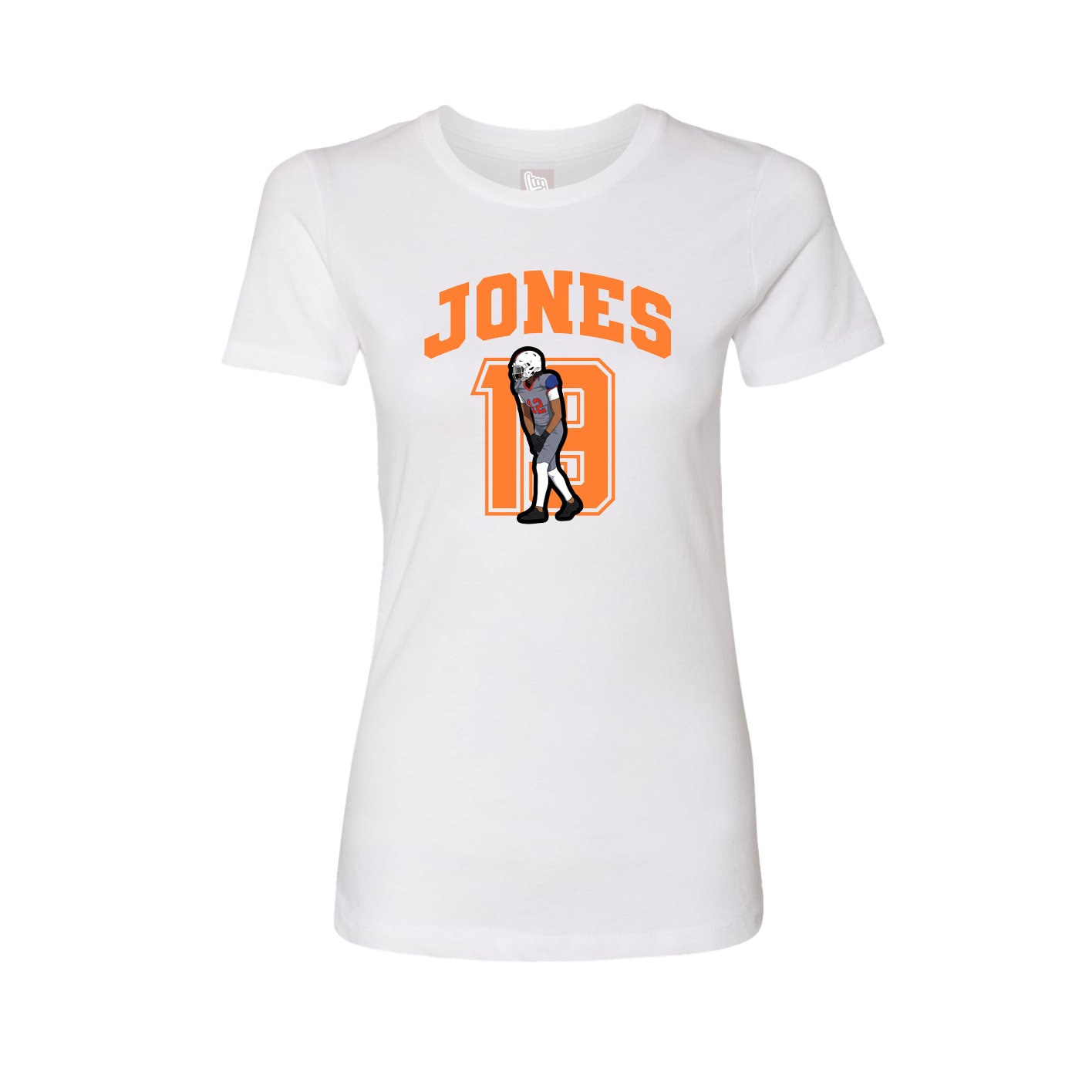 Fitted Women's Tee — Number in White