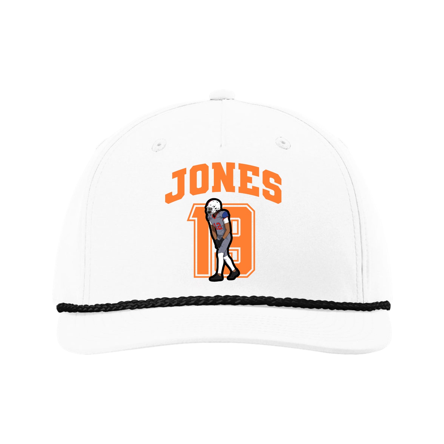 Five-Panel Classic Rope Cap — Number in White