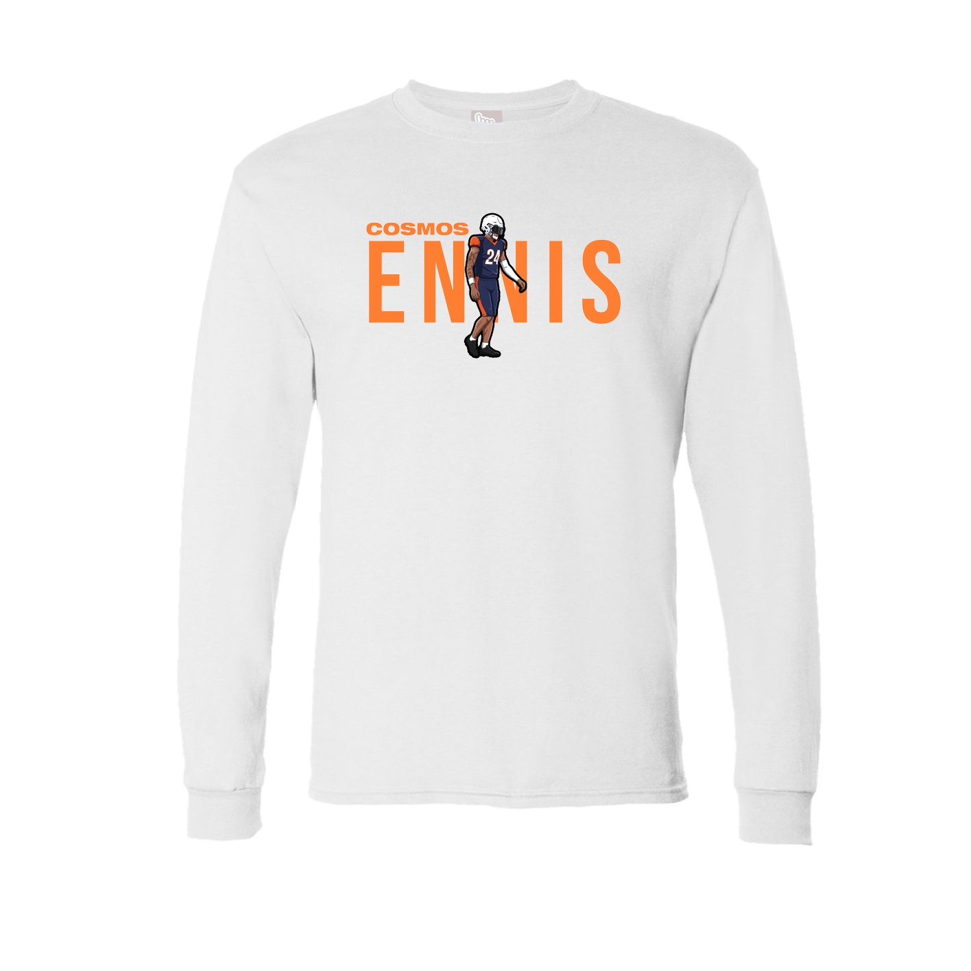 Long Sleeve Tee — Player Name in White