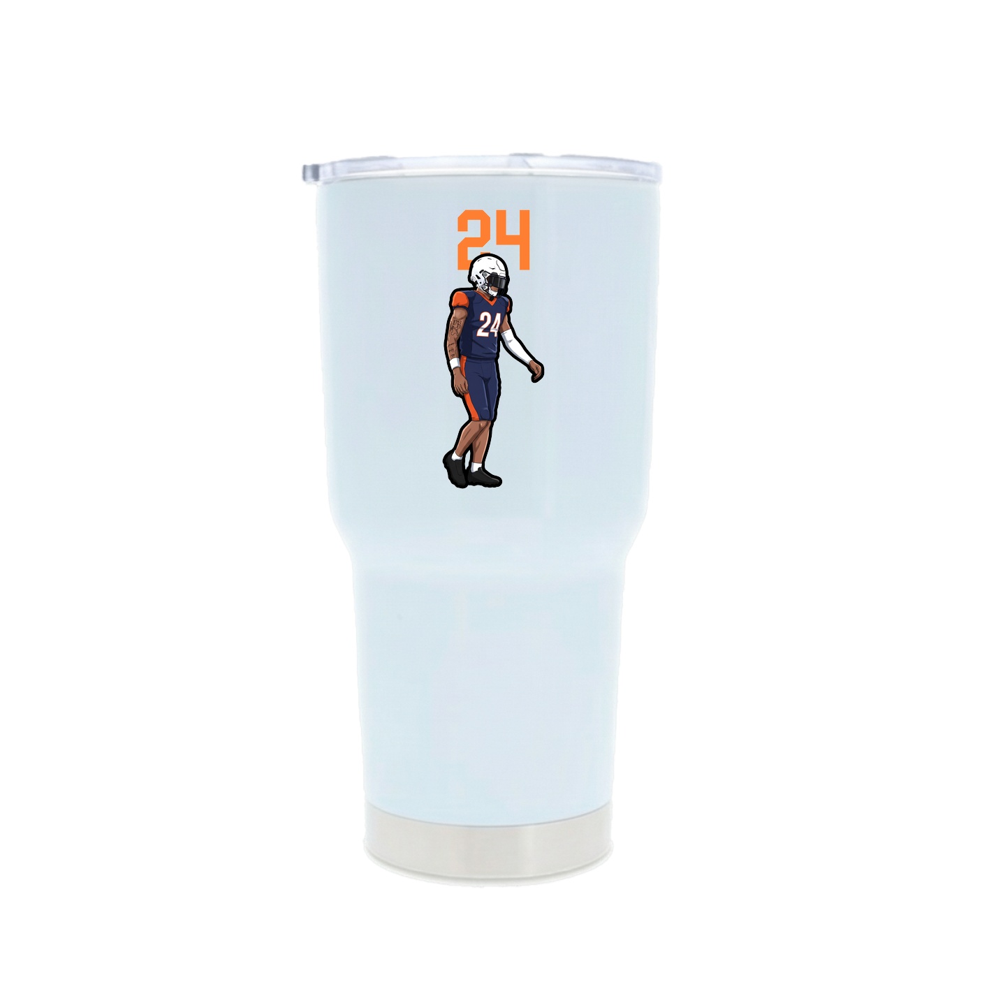 30oz Stainless Steel Tumbler — Number Top in White