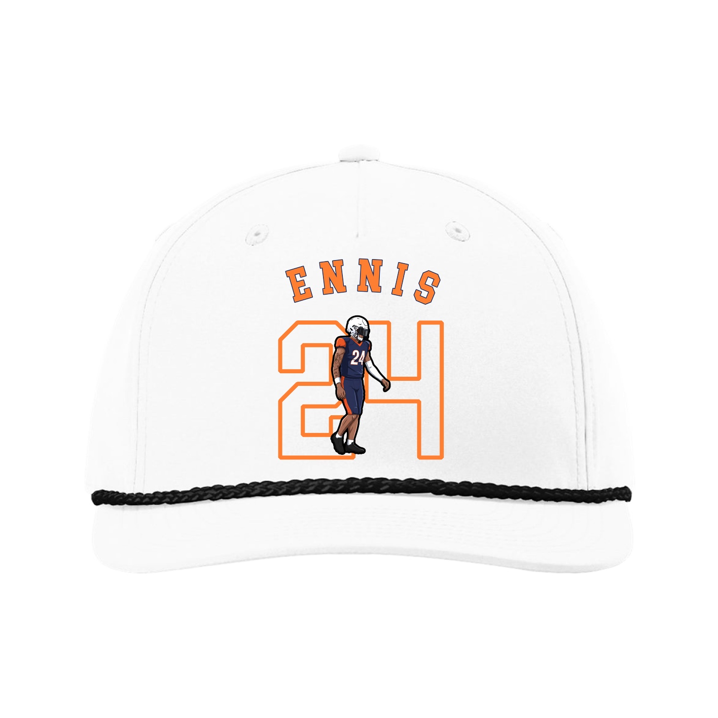 Five-Panel Classic Rope Cap — Shirsey Arch in White