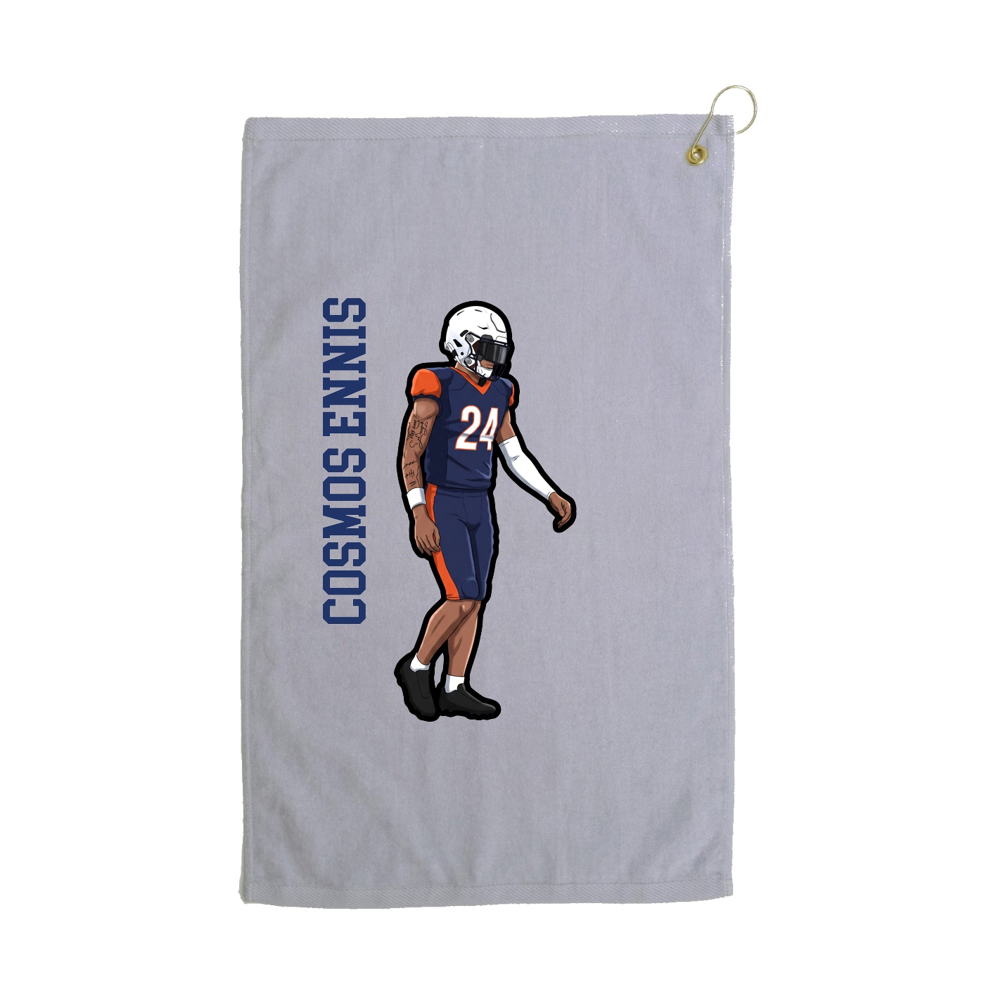 Golf Towel — Name Vertical in Grey