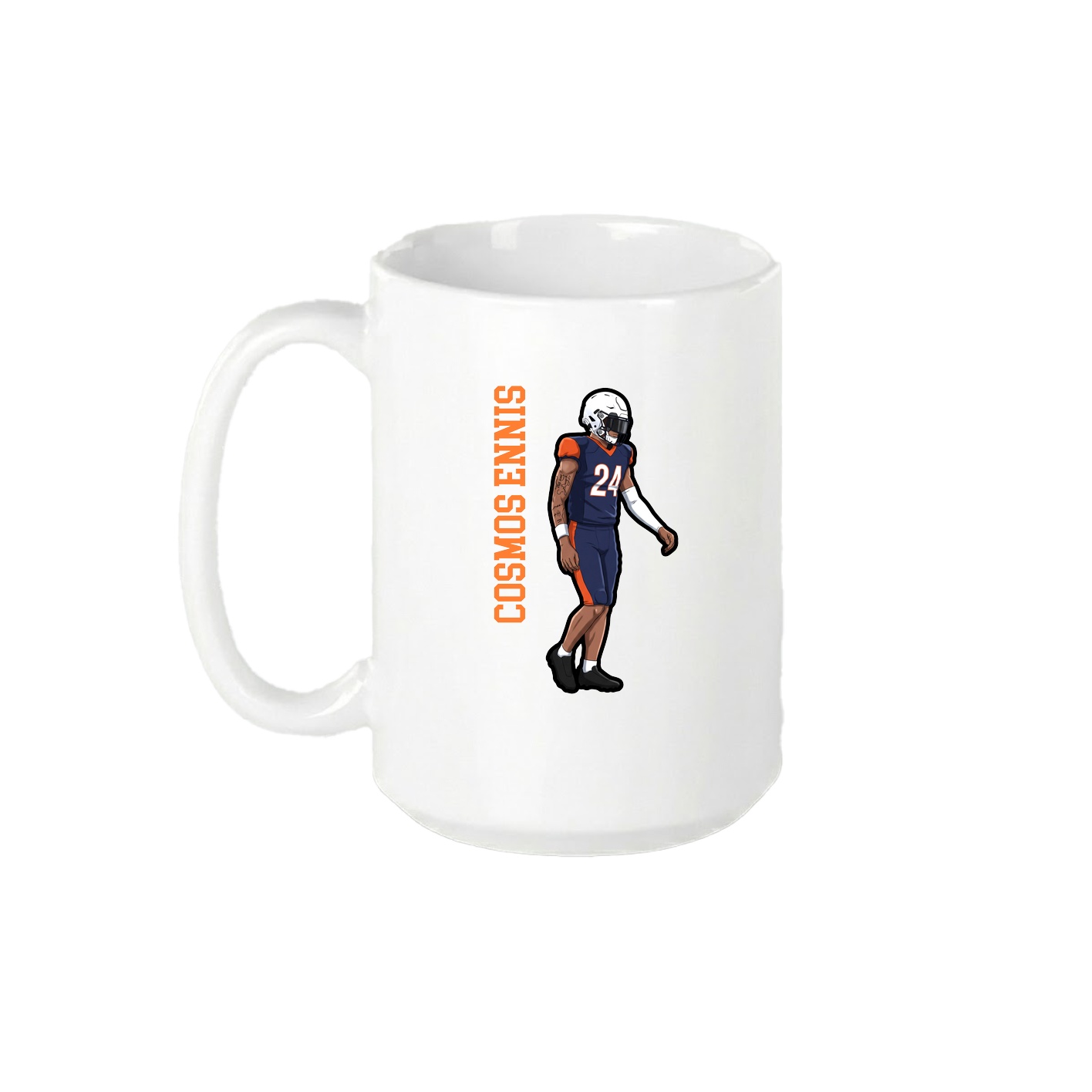 15oz Coffee Mug — Name Vertical in White