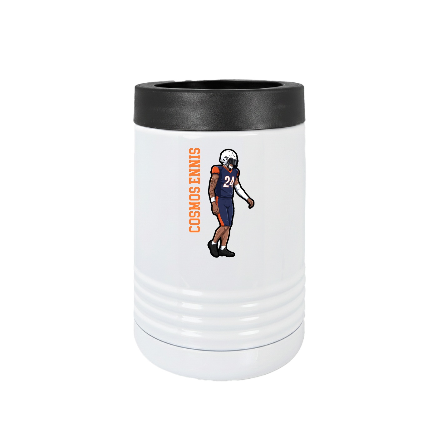 Beverage Holder — Name Vertical in White