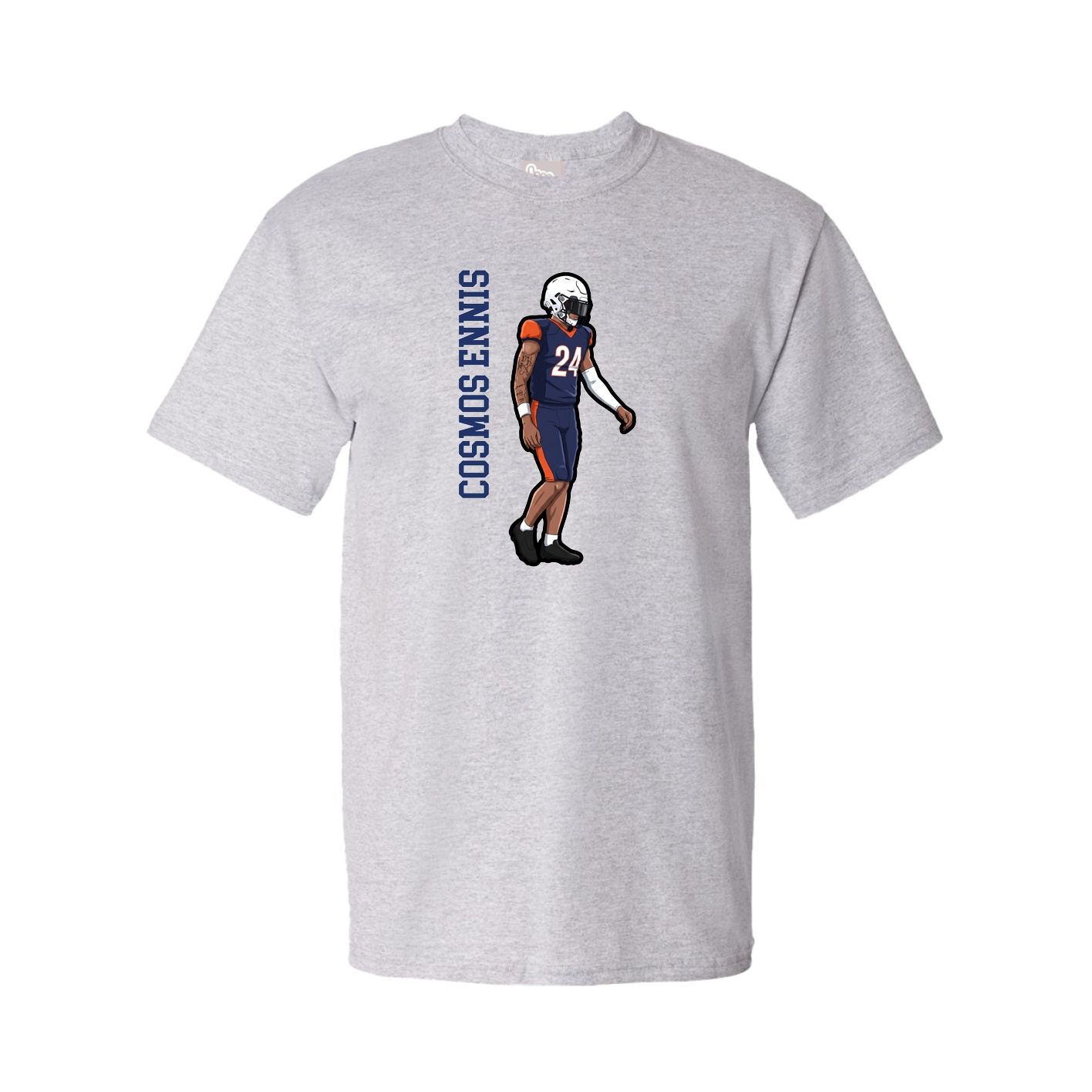 Tee — Name Vertical in Grey