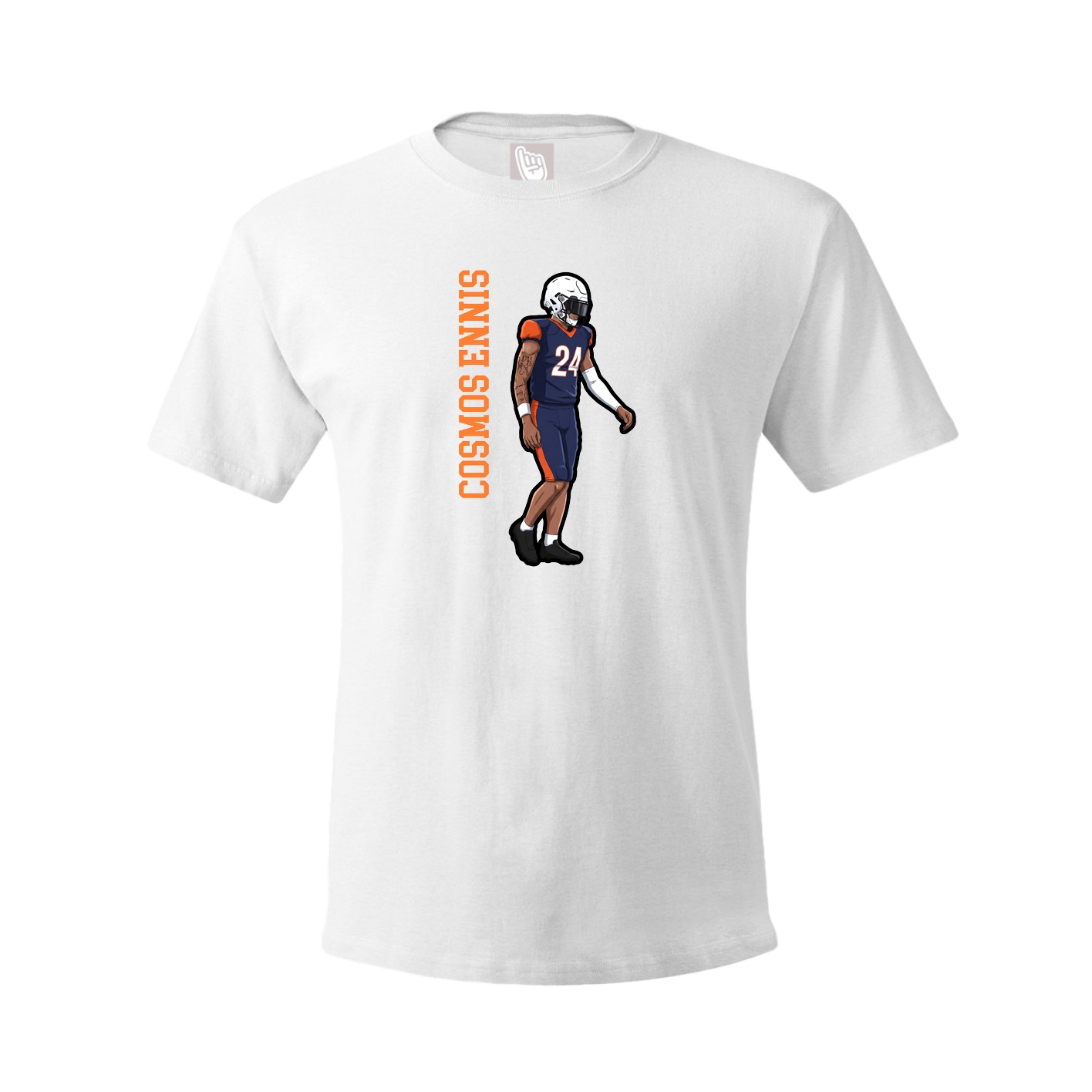 Youth Tee — Name Vertical in White