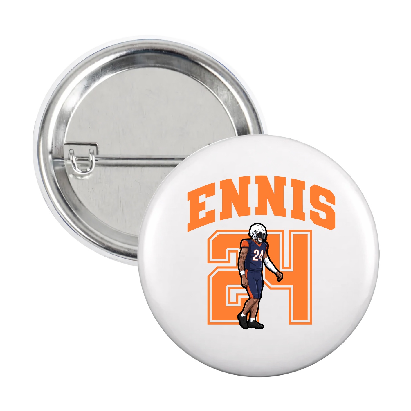 Game Day Button — Number in White